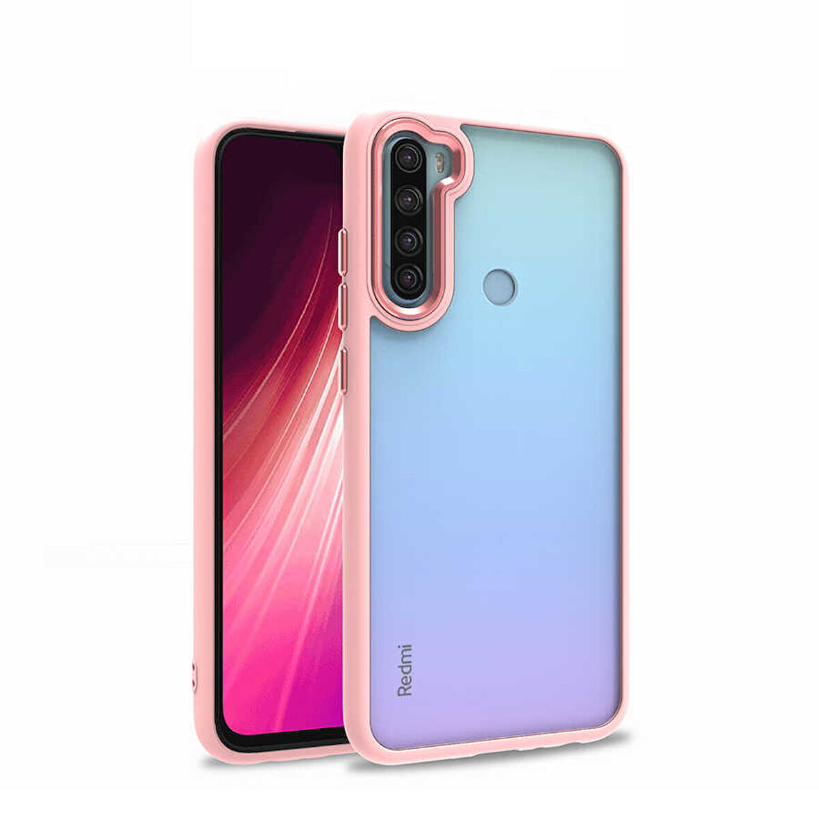 Xiaomi Redmi Note 8 Kılıf Kamera Nikelaj Kenar Renkli Kapak