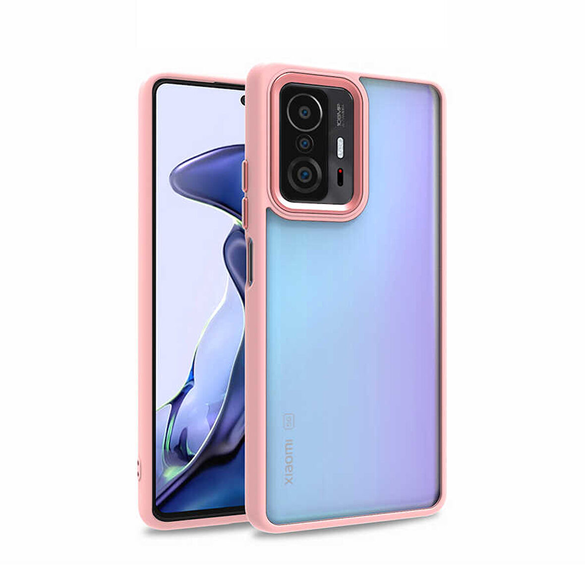 Xiaomi Mi 11T 5G Kılıf Kamera Nikelaj Kenar Renkli Kapak