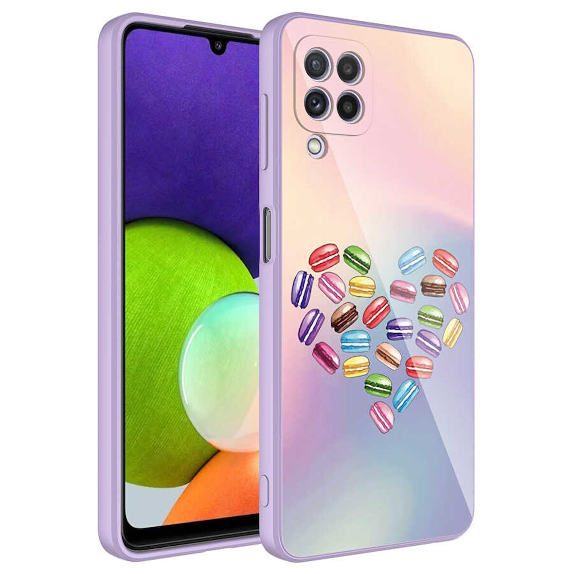 Samsung Galaxy A12 Kılıf Kamera Korumalı Desenli Sert Silikon Kapak