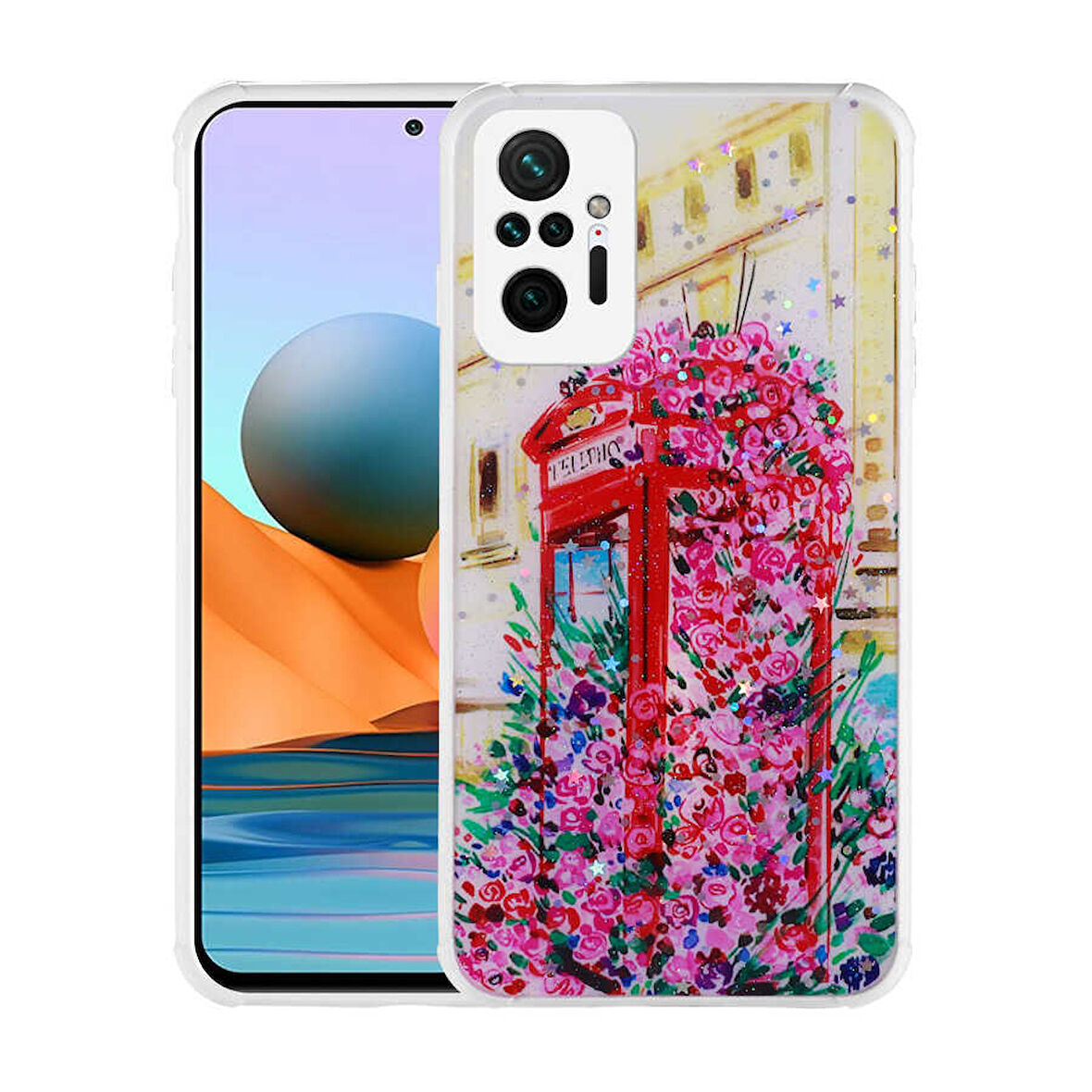 Xiaomi Redmi Note 10 Pro Kılıf Simli Desenli Kamera Korumalı Kapak