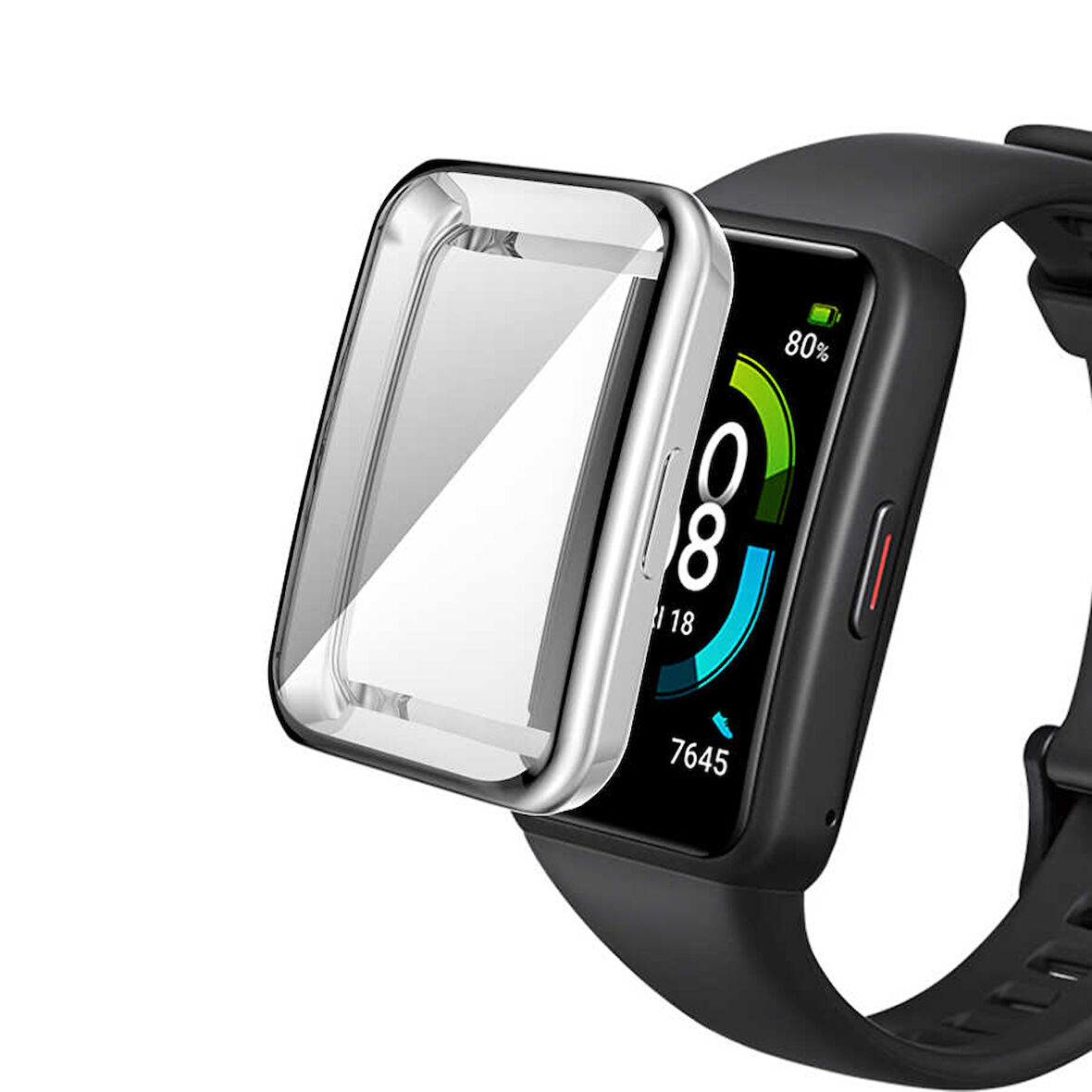 Huawei Band 7 Silikon Parlak Renkli Ekran Koruyuculu Kasa Koruyucu 02