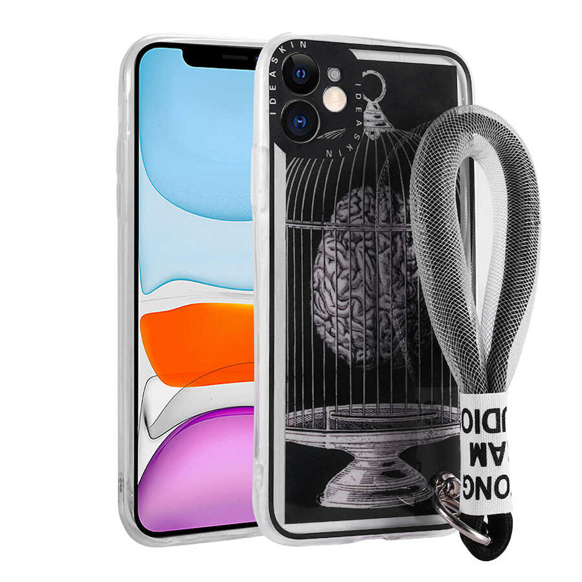 Apple iPhone 11 Kılıf Desenli El Askılı İpli Astana Kapak