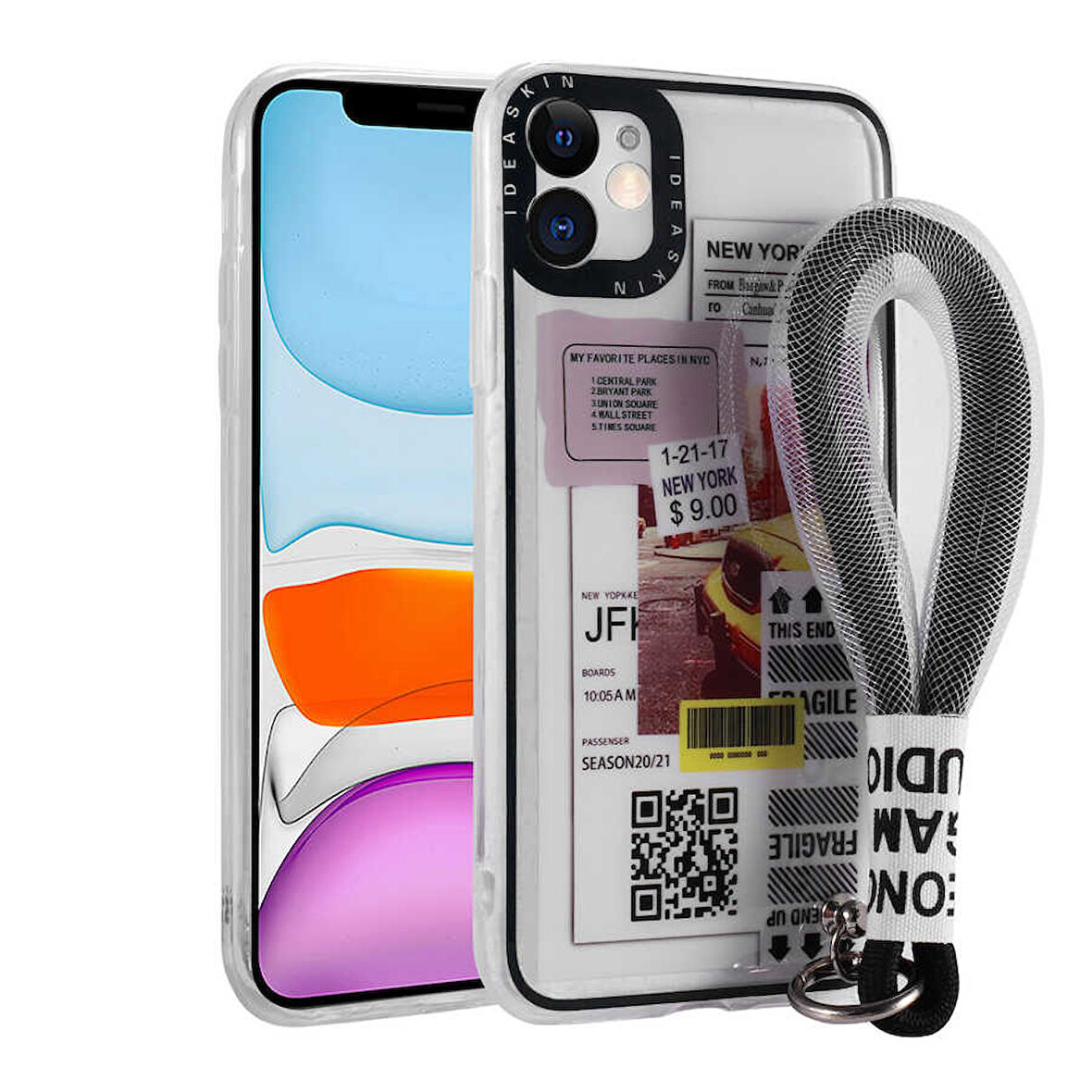 Apple iPhone 11 Kılıf Desenli El Askılı İpli Astana Kapak