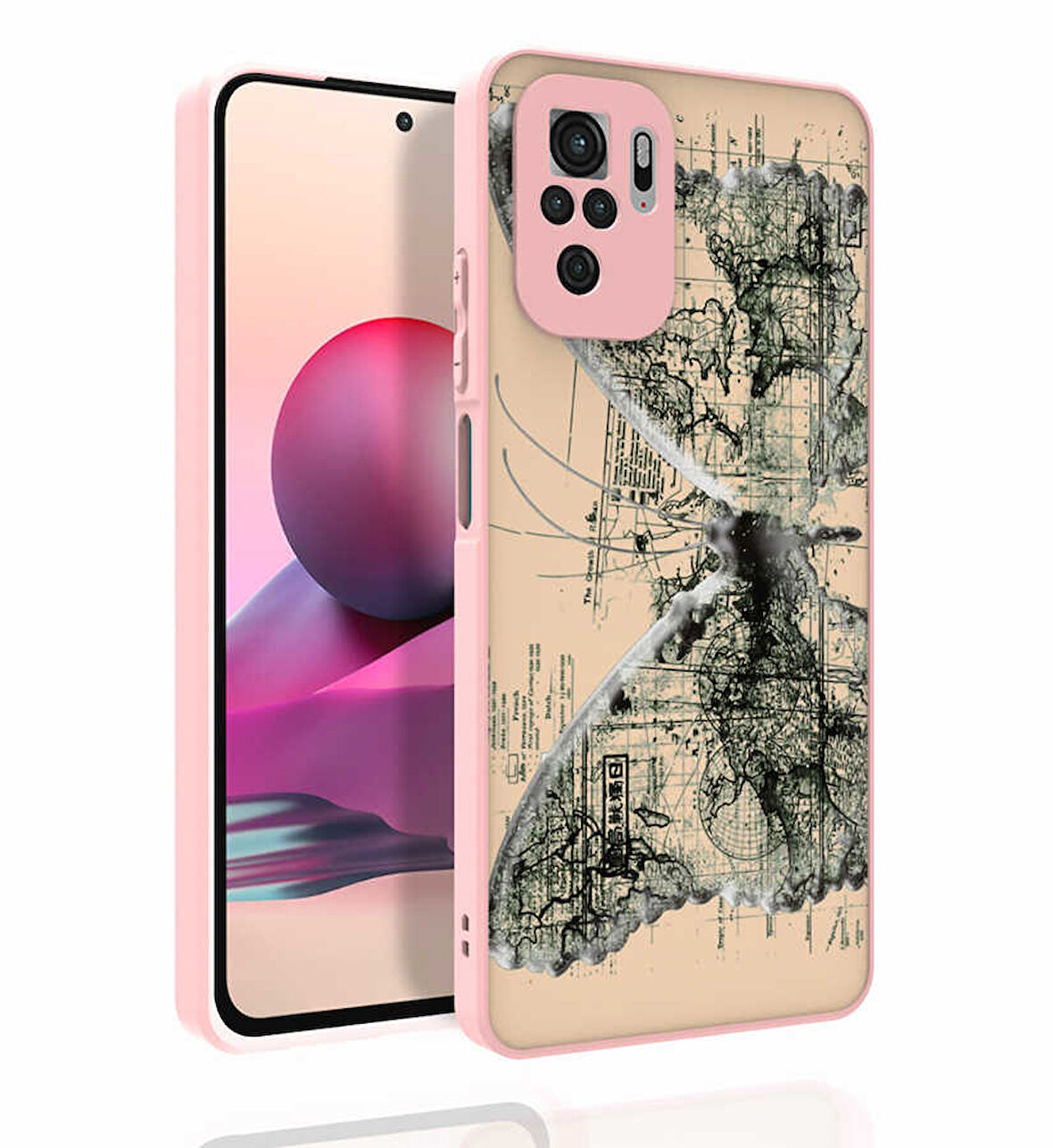 Xiaomi Redmi Note 10 Kılıf Desenli Parlak Nora Kapak