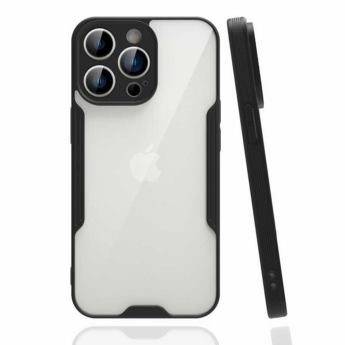 Apple iPhone 14 Pro Max Kılıf Kenar Renkli Kamera Korumalı Mat Kapak