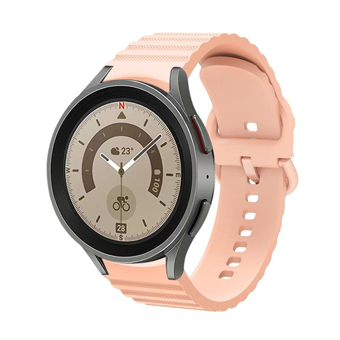 Samsung Galaxy Watch 4 5 6 7 FE 40 40 44 Classic 42 43 46 47 mm Kordon Wave Dalgalı Silikon Kordon