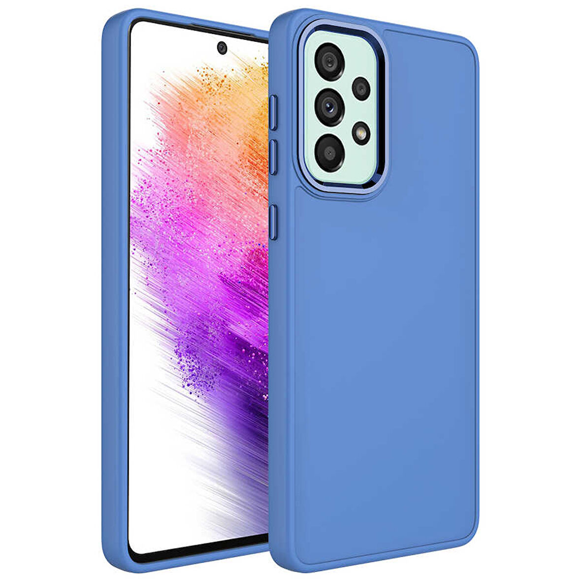 Samsung Galaxy A23 Kılıf Metal Çerçeve Lansman Silikon Kapak