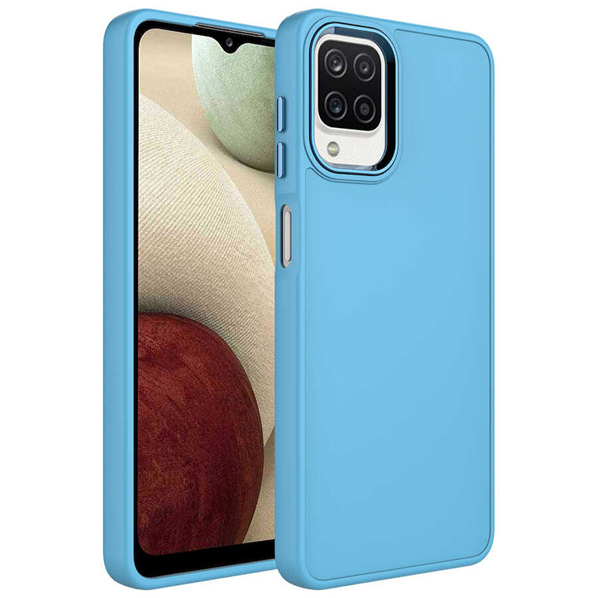 Samsung Galaxy M12 Kılıf Metal Çerçeve Lansman Silikon Kapak