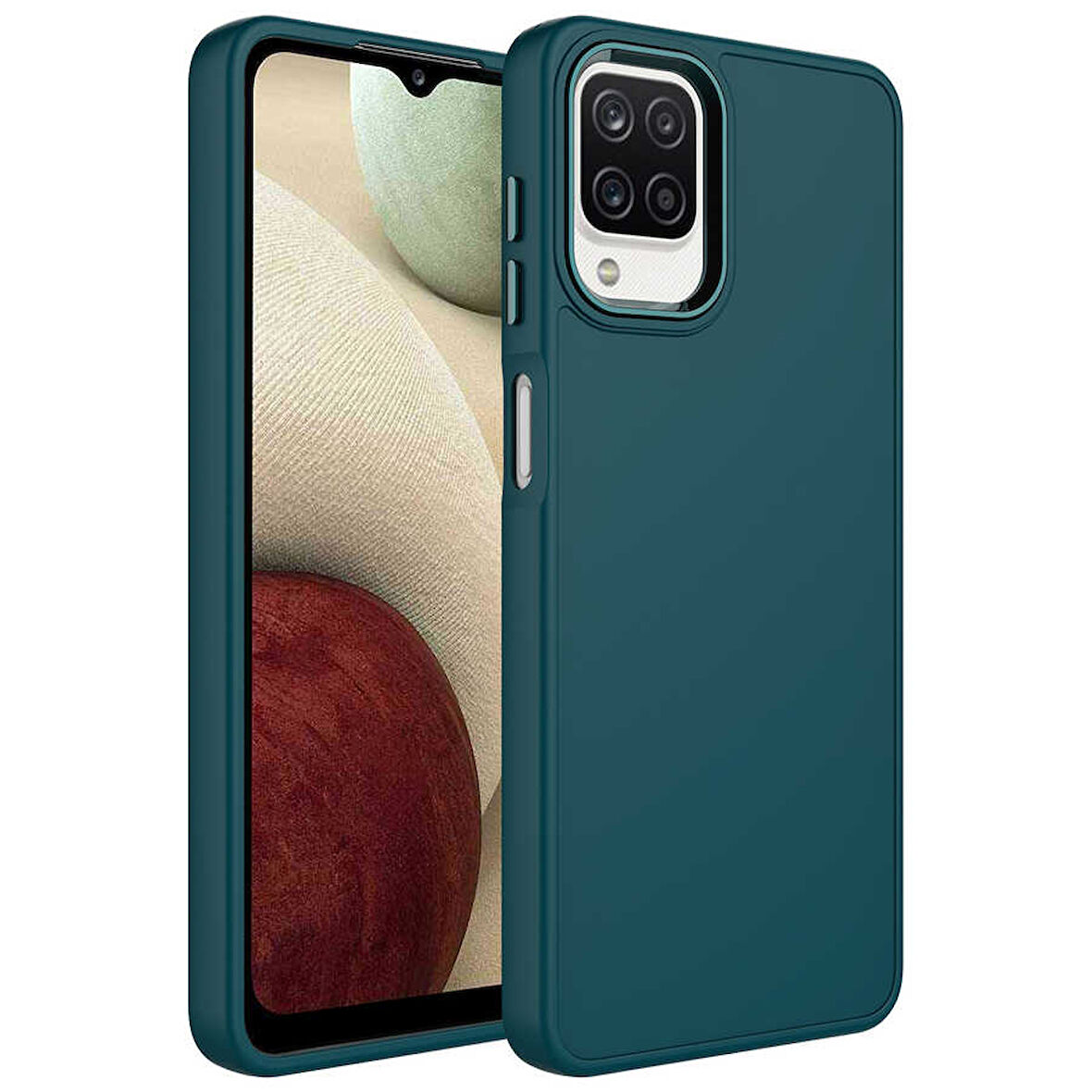 Samsung Galaxy M32 Kılıf Metal Çerçeve Lansman Silikon Kapak