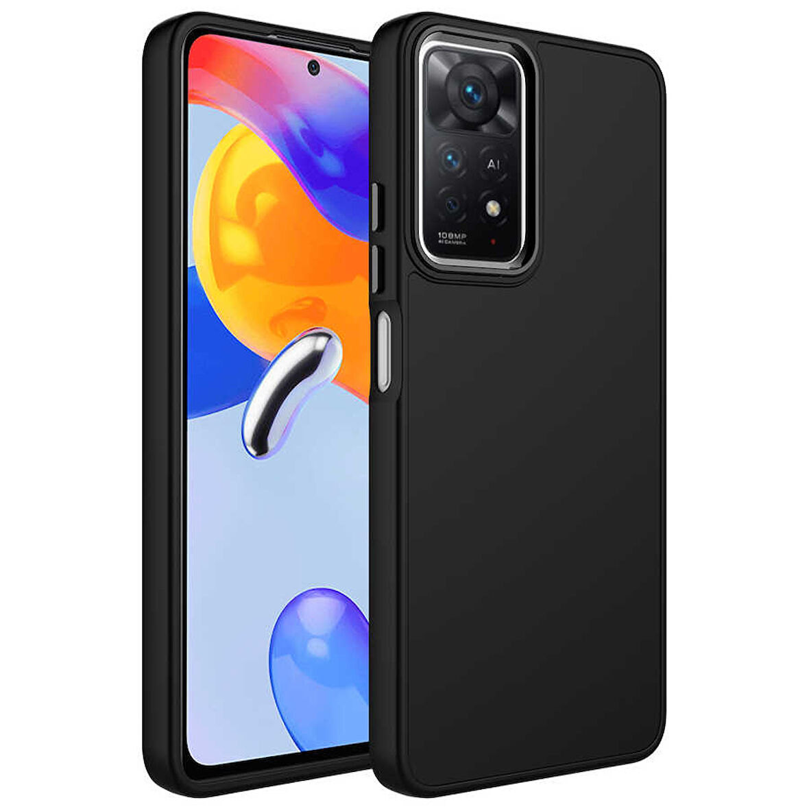 Xiaomi Redmi Note 11 Pro 5G Kılıf Metal Çerçeve Lansman Silikon Kapak