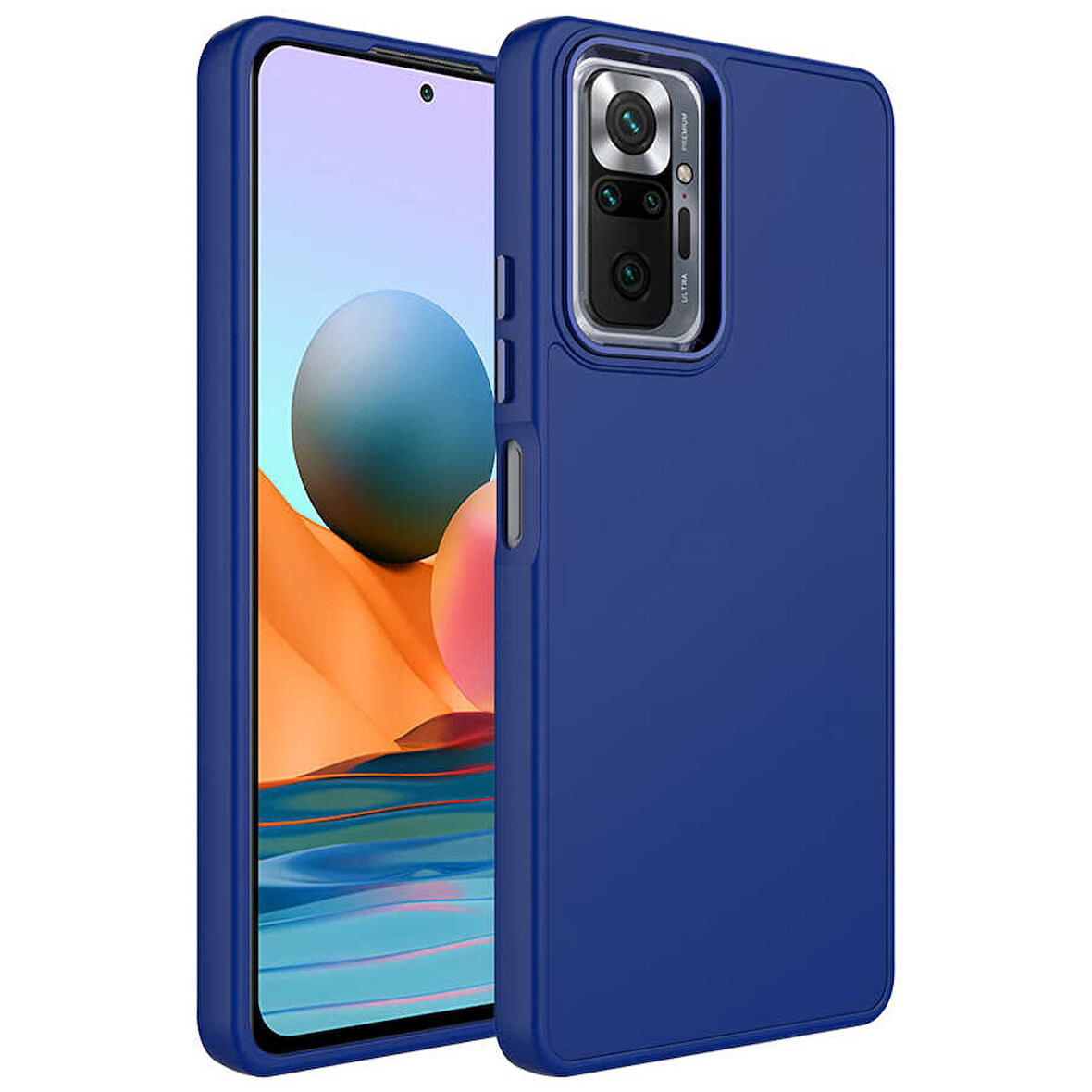 Xiaomi Redmi Note 10 Pro Kılıf Metal Çerçeve Lansman Silikon Kapak