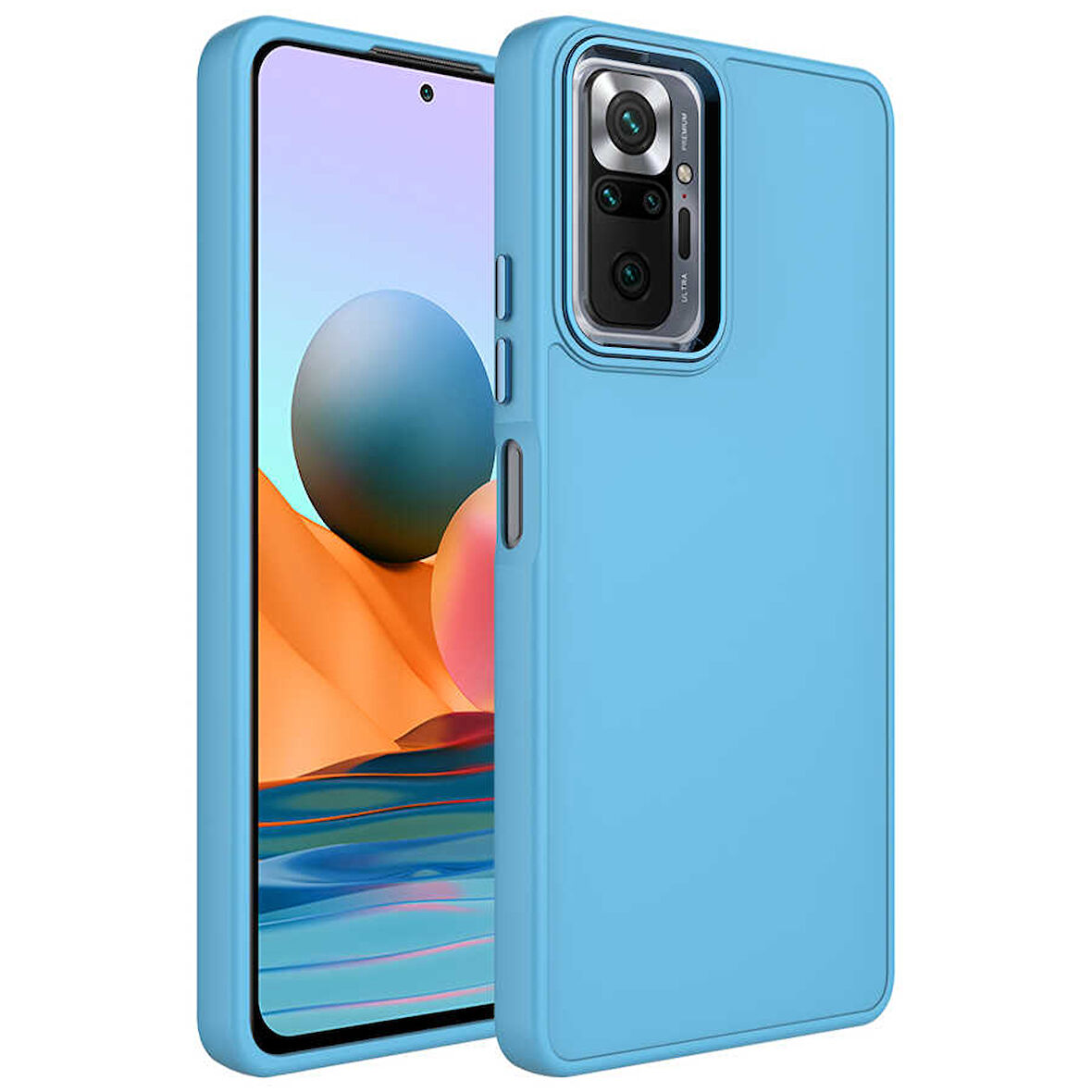 Xiaomi Redmi Note 10 Pro Kılıf Metal Çerçeve Lansman Silikon Kapak