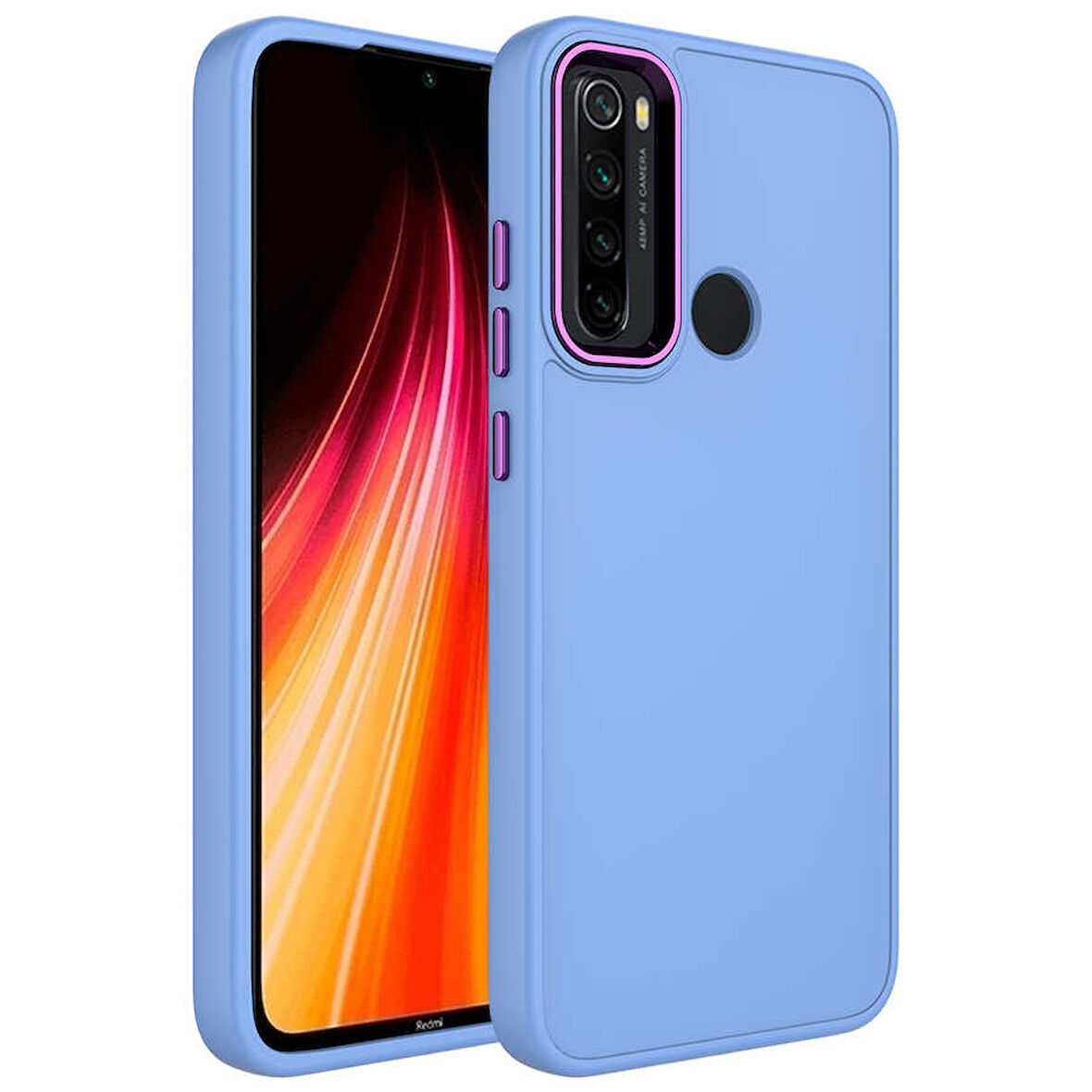 Xiaomi Redmi Note 8 Kılıf Metal Çerçeve Lansman Silikon Kapak
