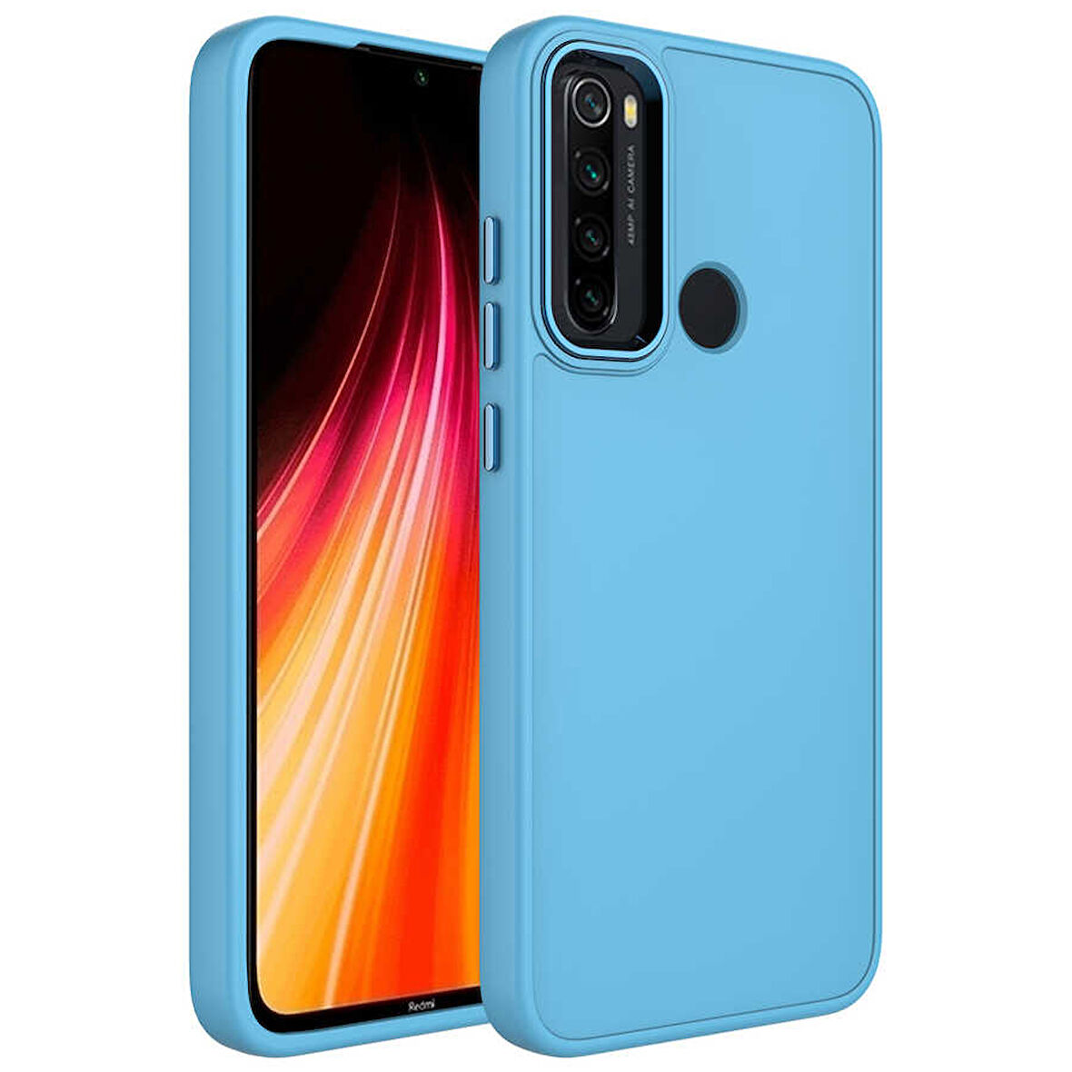 Xiaomi Redmi Note 8 Kılıf Metal Çerçeve Lansman Silikon Kapak