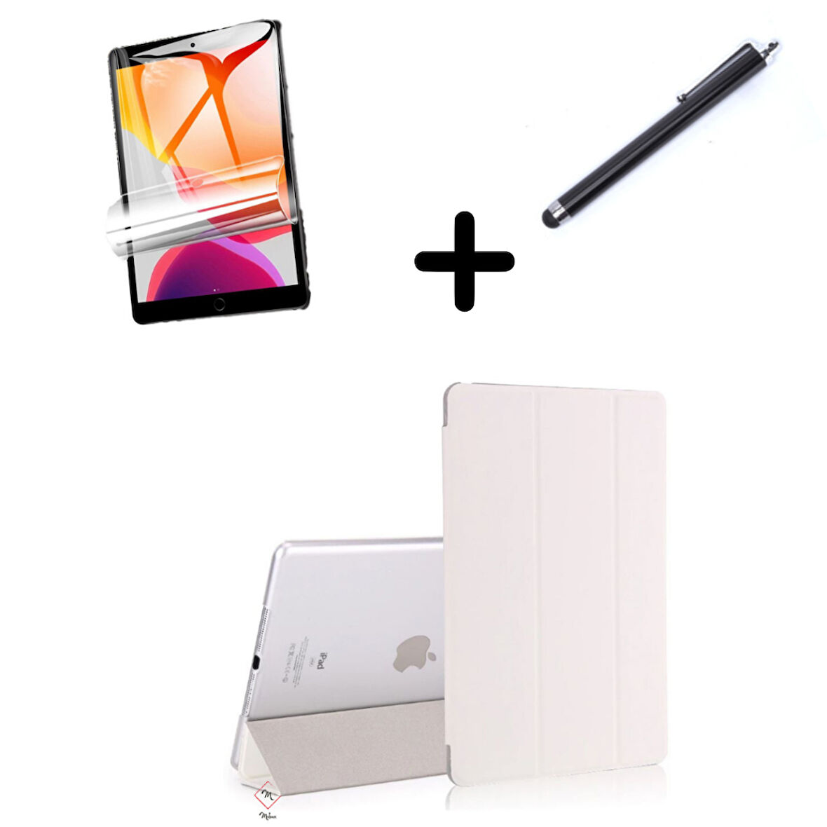 iPad Mini 1 2 3 Kılıf Set PU Deri Smart Tablet Kilifi Ekran Koruyucu + Kalem