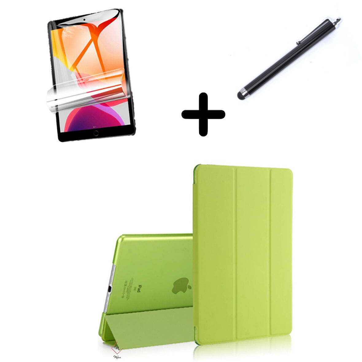 Apple iPad 7. 8. 9. Nesil 10.2 Kılıf Set PU Deri Smart Tablet Kilifi Ekran Koruyucu + Kalem