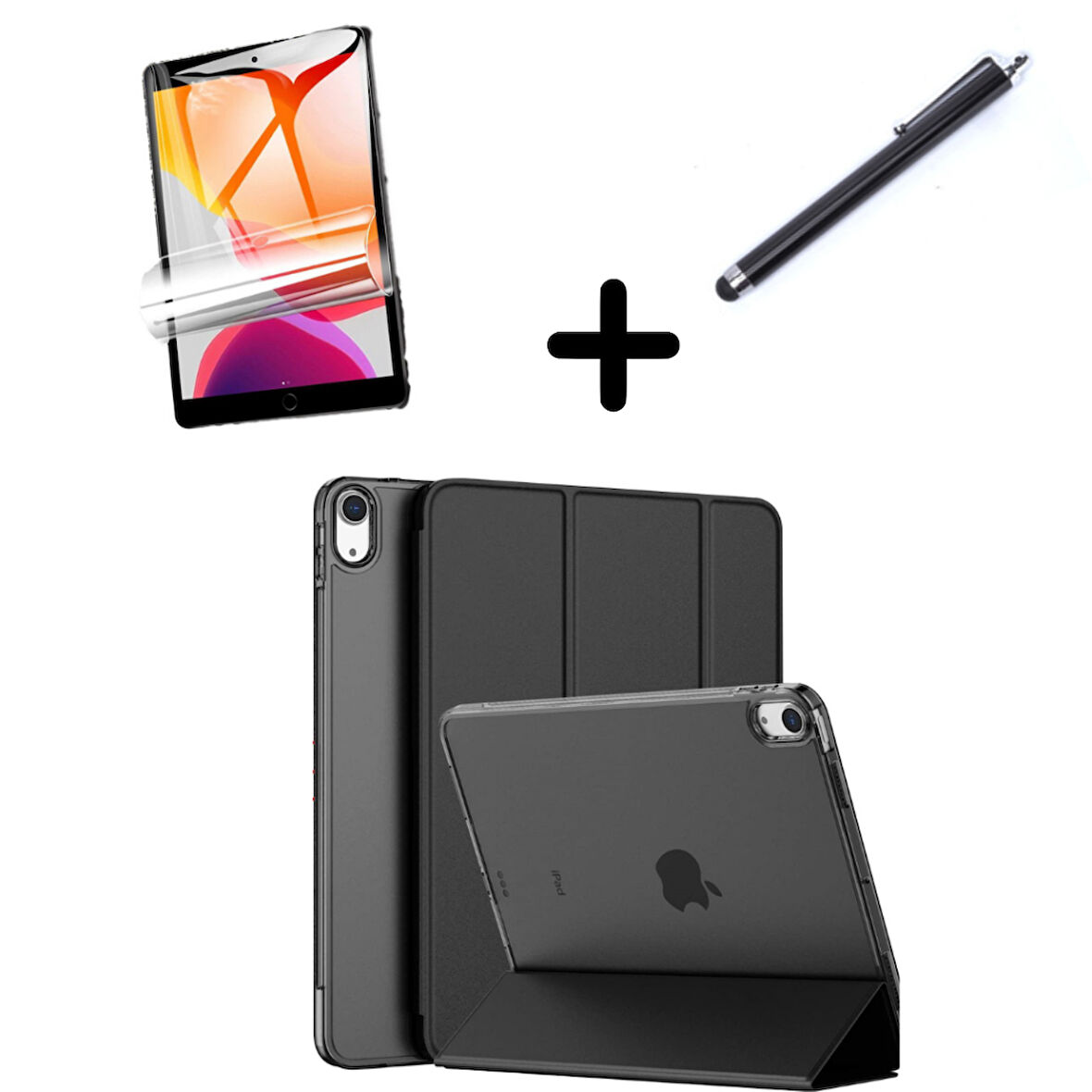 Apple iPad 11.Nesil A16 11inç/10.Nesil 10.9inç Kılıf SET PU Deri Smart Tablet Kilifi Ekran Koruyucu + Kalem