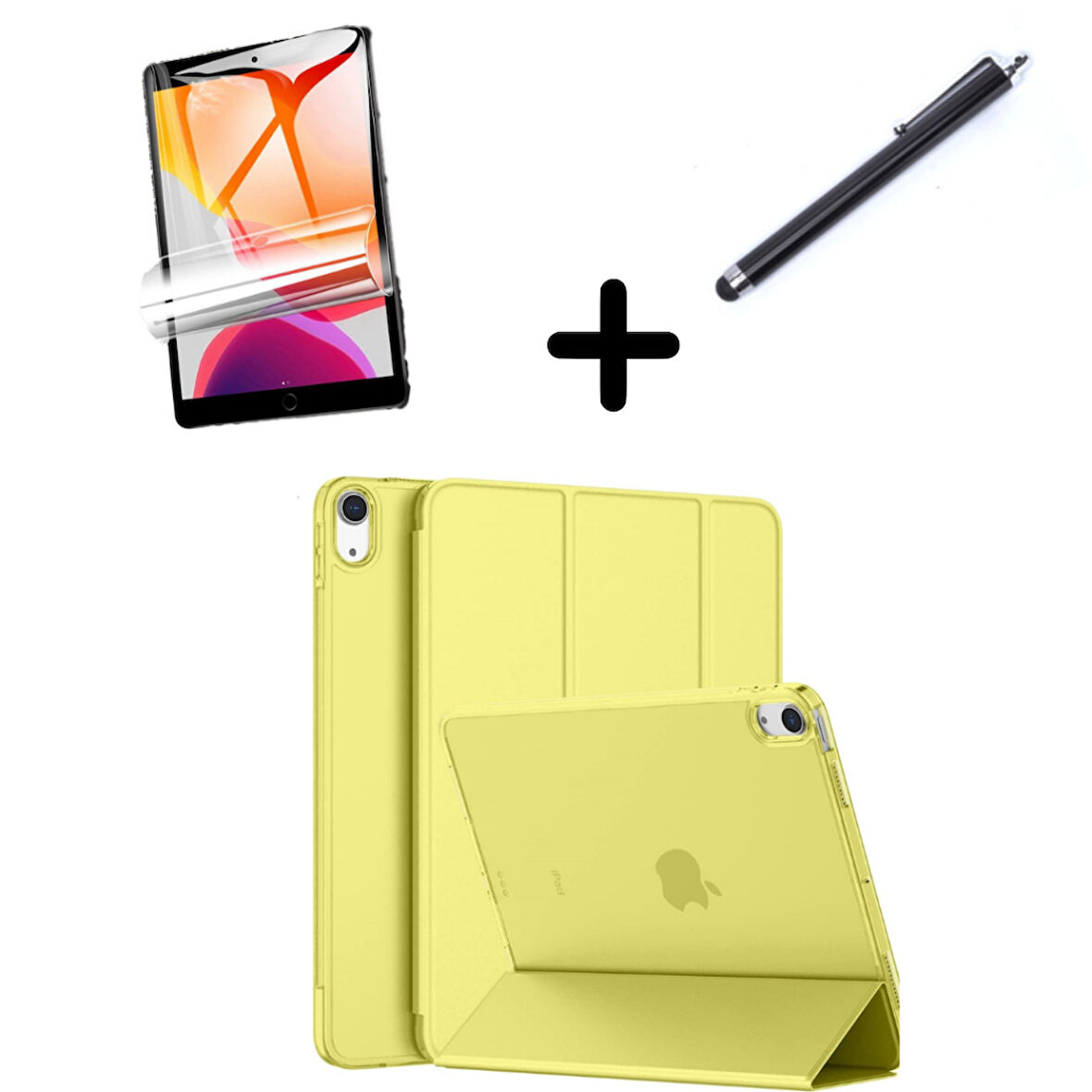 Apple iPad 11.Nesil A16 11inç/10.Nesil 10.9inç Kılıf SET PU Deri Smart Tablet Kilifi Ekran Koruyucu + Kalem