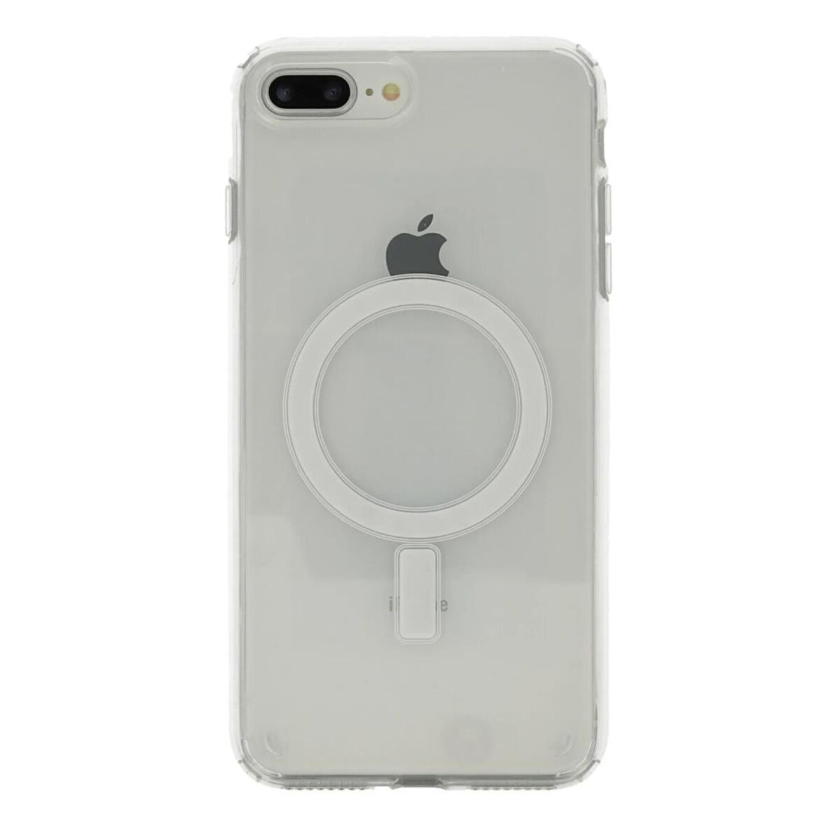 Apple iPhone 8 Plus Kılıf Sert PC Magsafe Şeffaf Kapak Embos