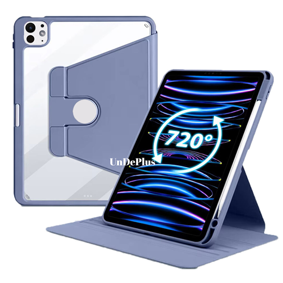 Apple iPad Pro 12.9 6. 5. Nesil Kılıf Termik Kalem Bölmeli Dönebilen Standlı Kılıf Smart A2436-37-61-62 A2764-66 A2378-79