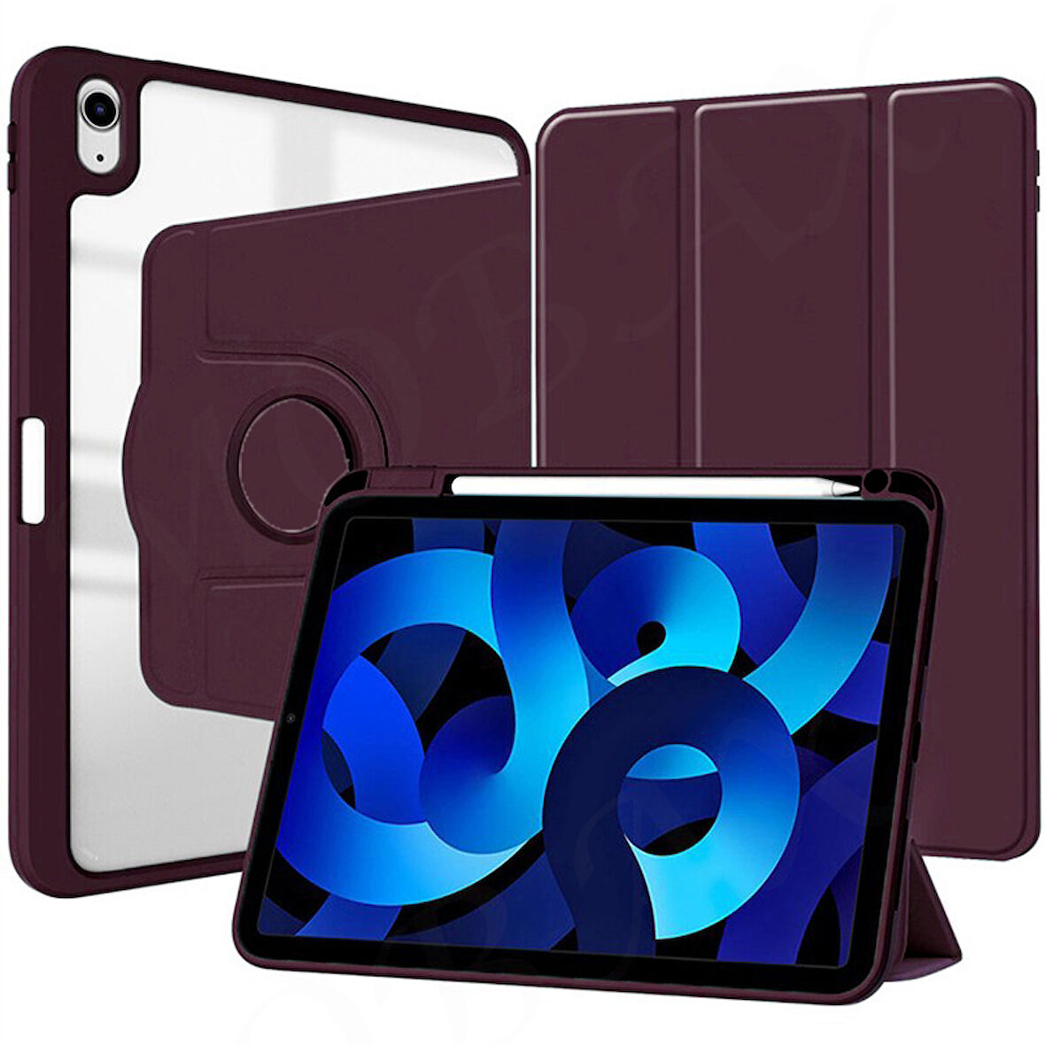 Apple iPad 7. 8. 9. Nesil 10.2" Kılıf Dik-Yatay Kalem Bölmeli Smart Case 2019 2020 2021