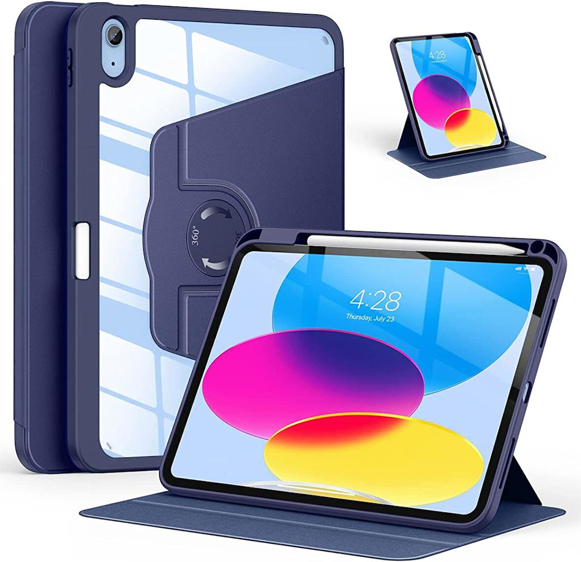 Apple iPad 7. 8. 9. Nesil 10.2" Kılıf Dik-Yatay Kalem Bölmeli Smart Case 2019 2020 2021