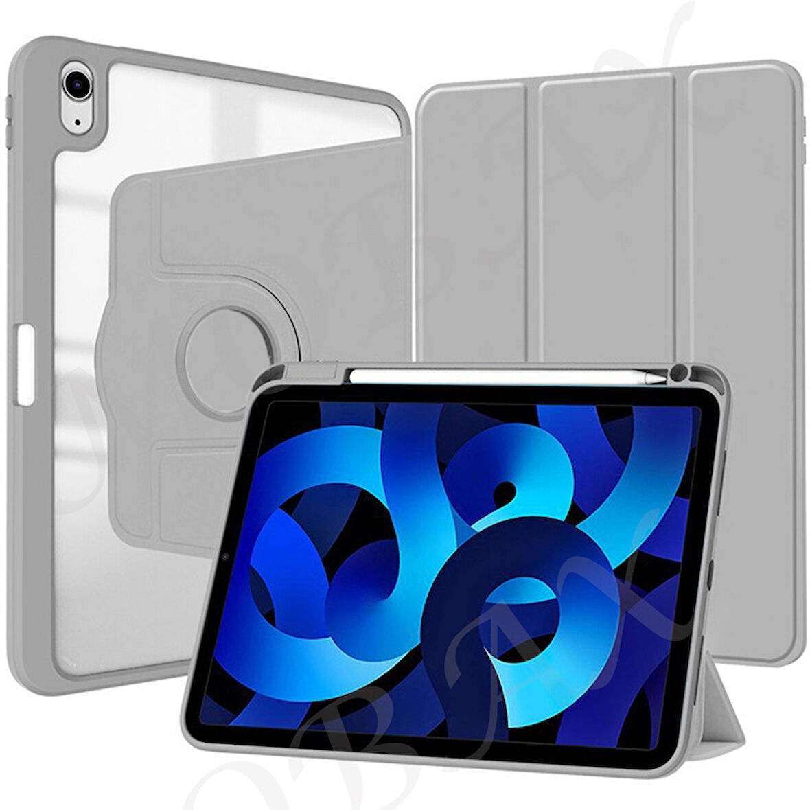 Apple iPad 7. 8. 9. Nesil 10.2" Kılıf Dik-Yatay Kalem Bölmeli Smart Case 2019 2020 2021