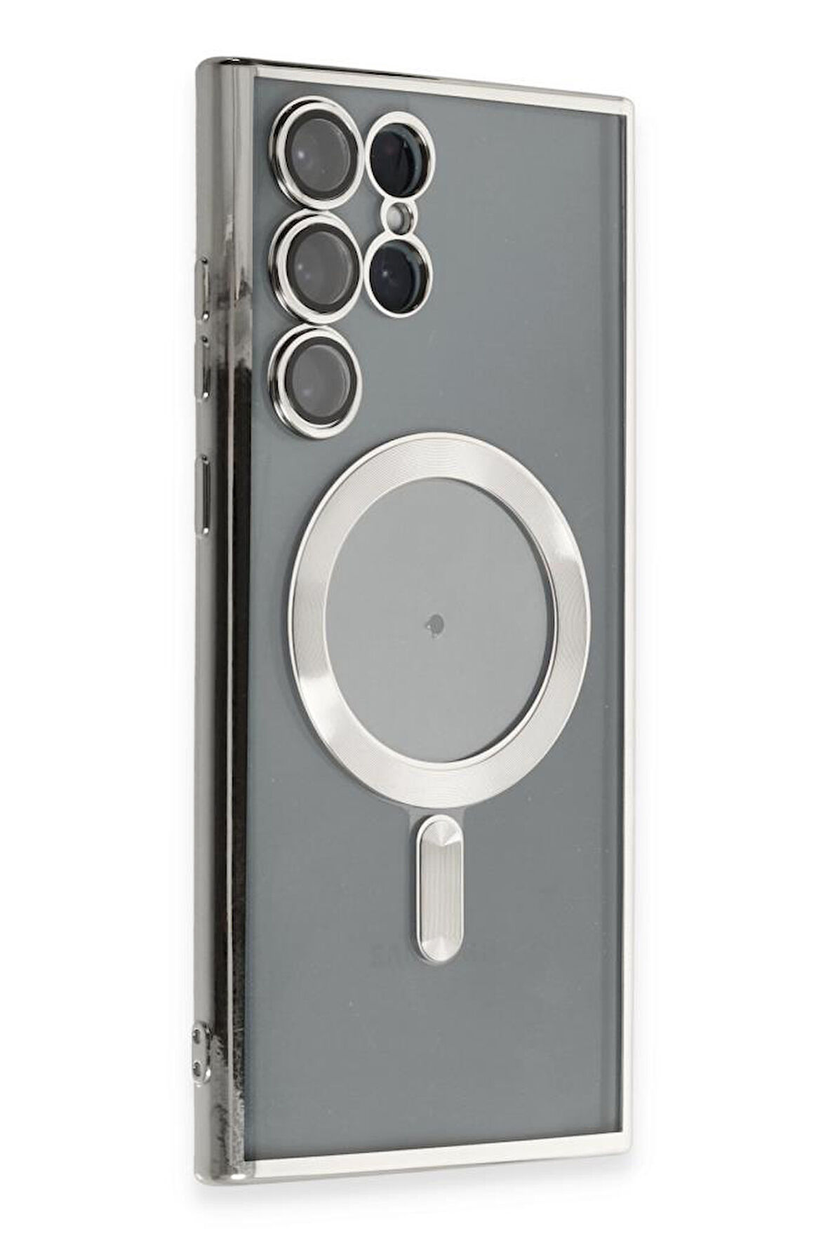 Samsung Galaxy S22 Ultra Kılıf Magsafe Kamera Lensli Korumalı Şeffaf Silikon Kapak
