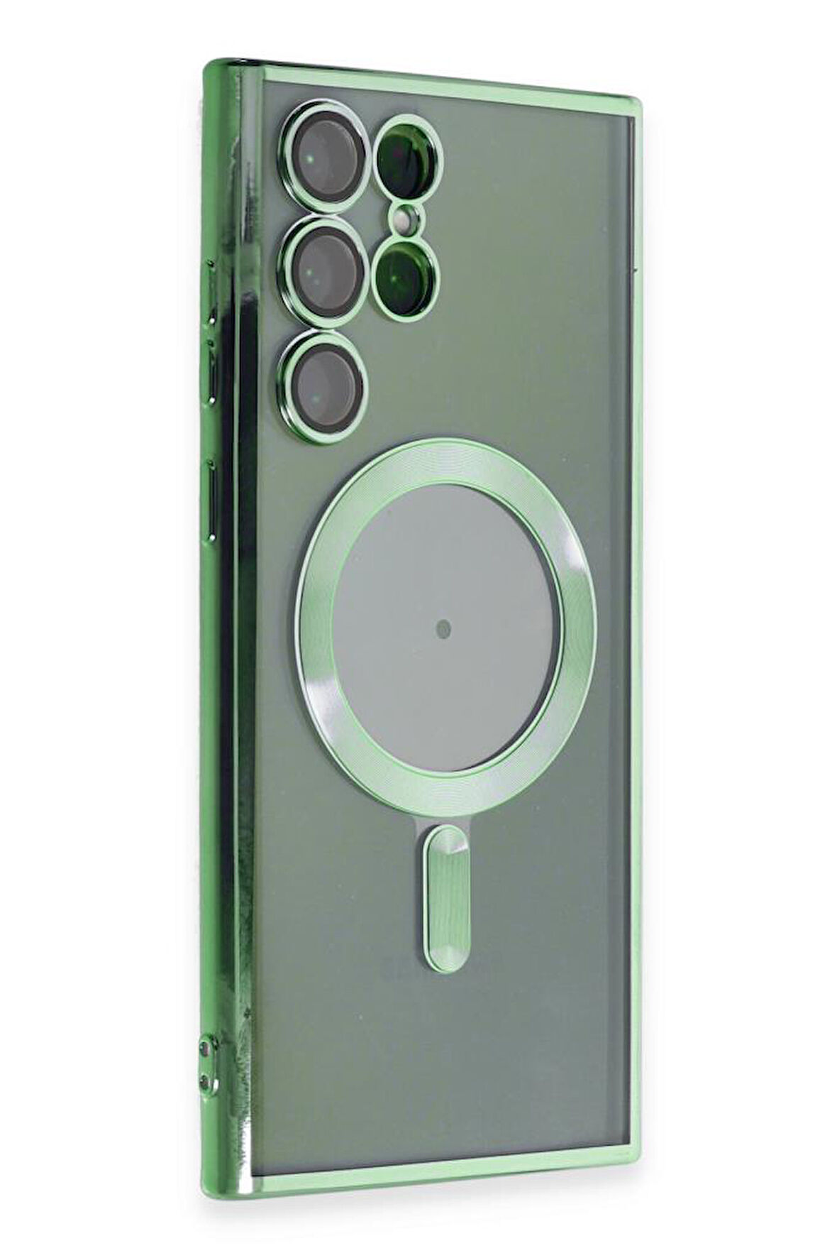 Samsung Galaxy S22 Ultra Kılıf Magsafe Kamera Lensli Korumalı Şeffaf Silikon Kapak