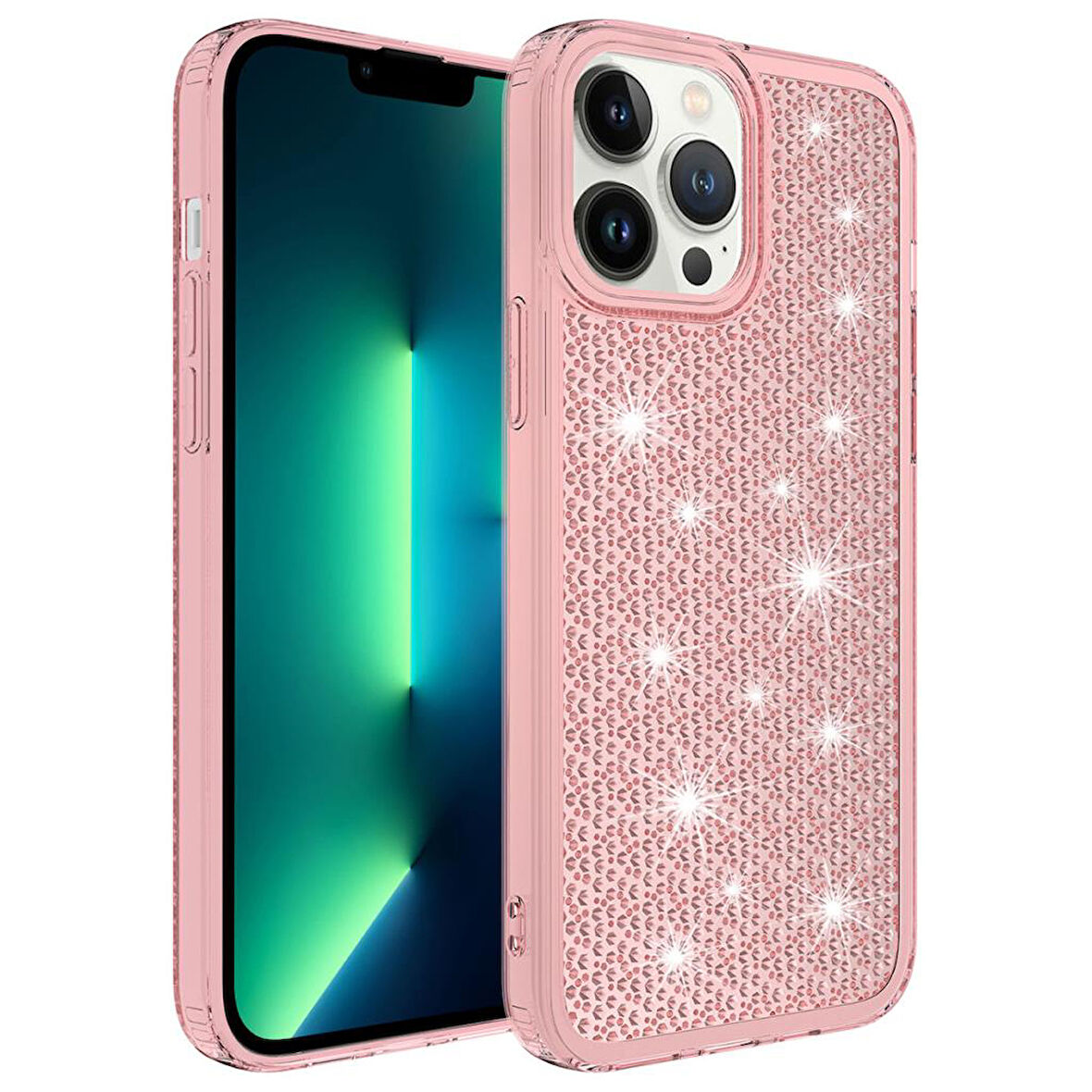 Apple iPhone 13 Pro Max Kılıf Airbagli Parlak Tasarımlı Snow Kapak