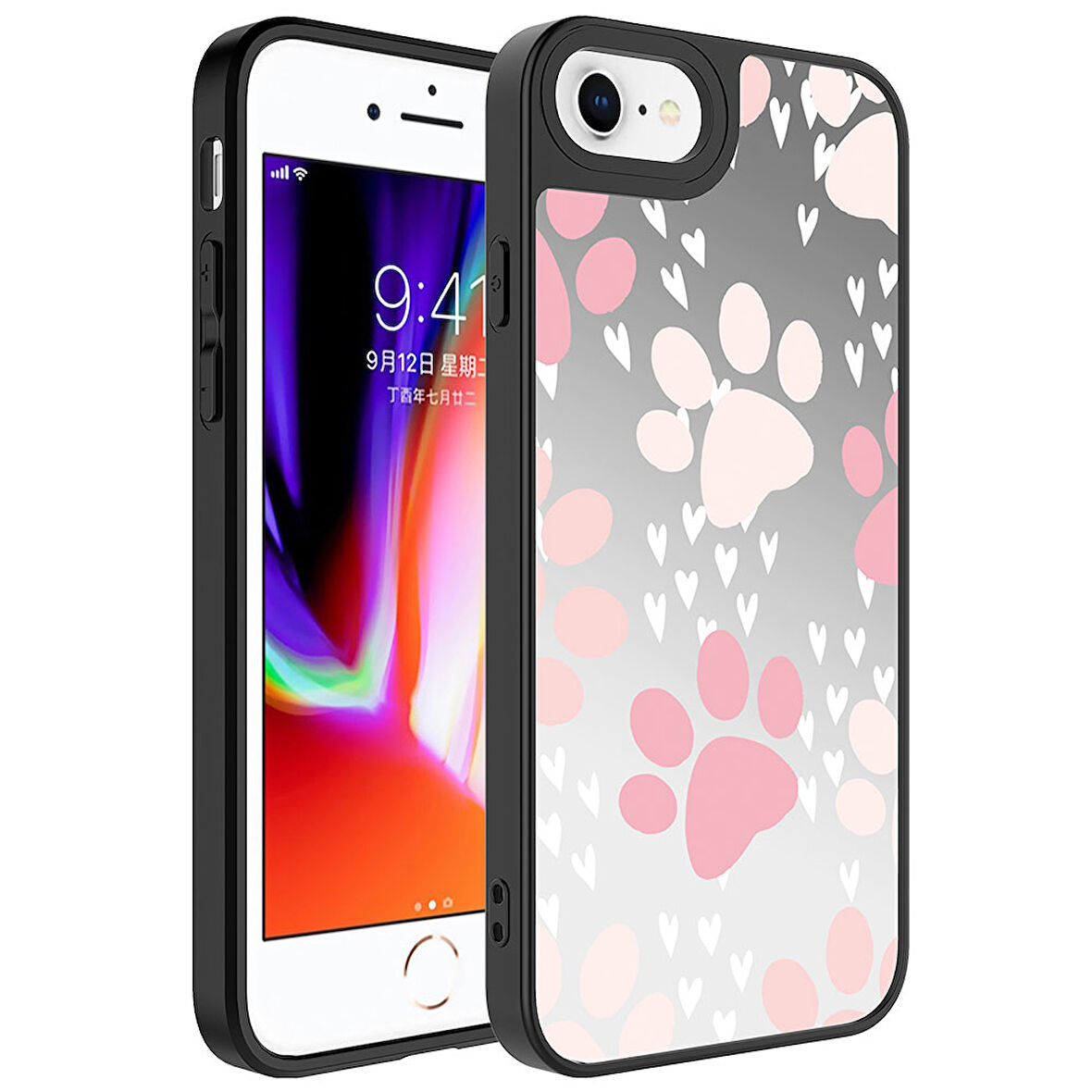 Apple iPhone 8 Plus Kılıf Aynalı Desenli Kamera Korumalı Parlak Mirror Kapak
