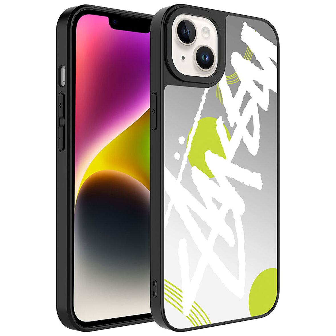Apple iPhone 14 Plus Kılıf Aynalı Desenli Kamera Korumalı Parlak Mirror Kapak
