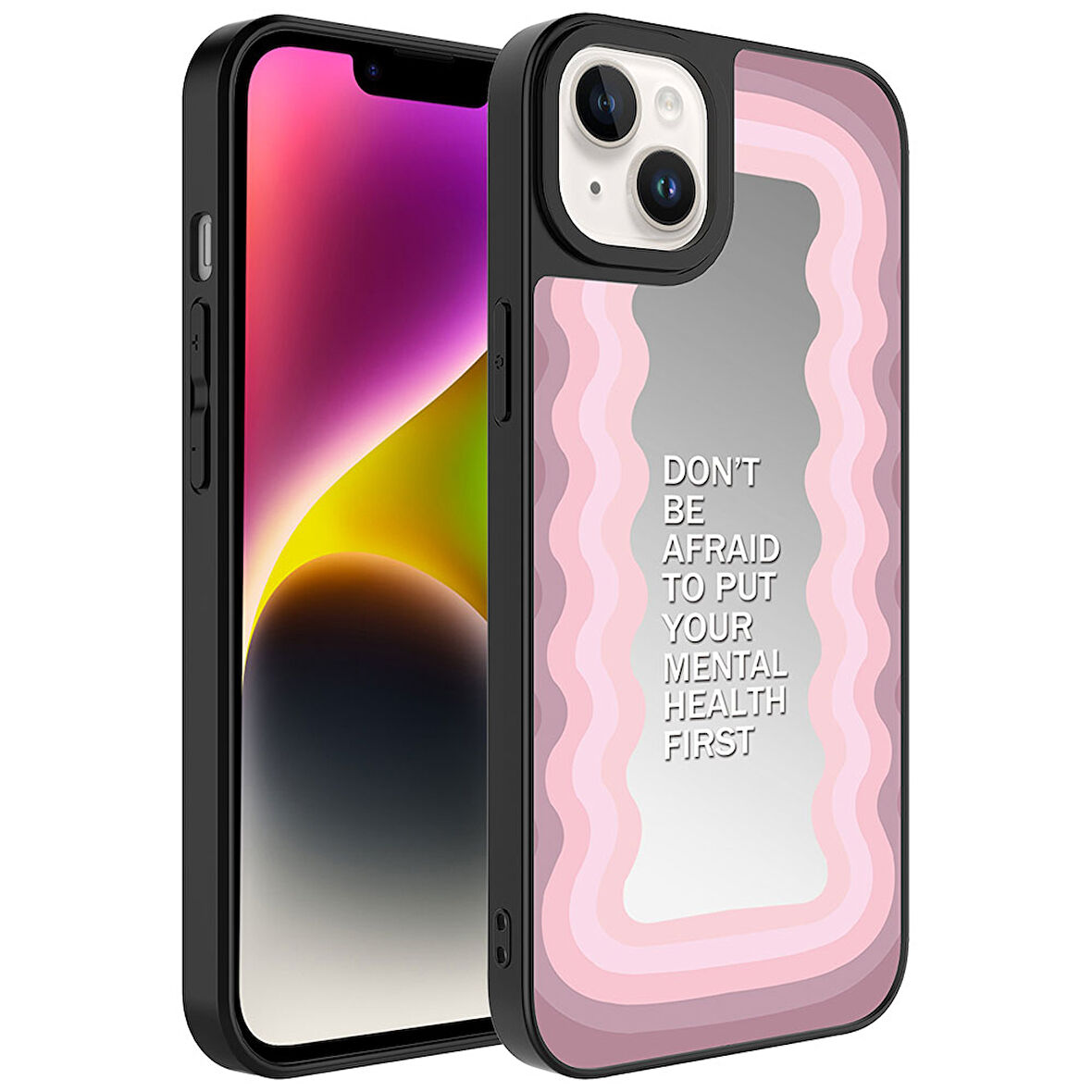 Apple iPhone 14 Plus Kılıf Aynalı Desenli Kamera Korumalı Parlak Mirror Kapak