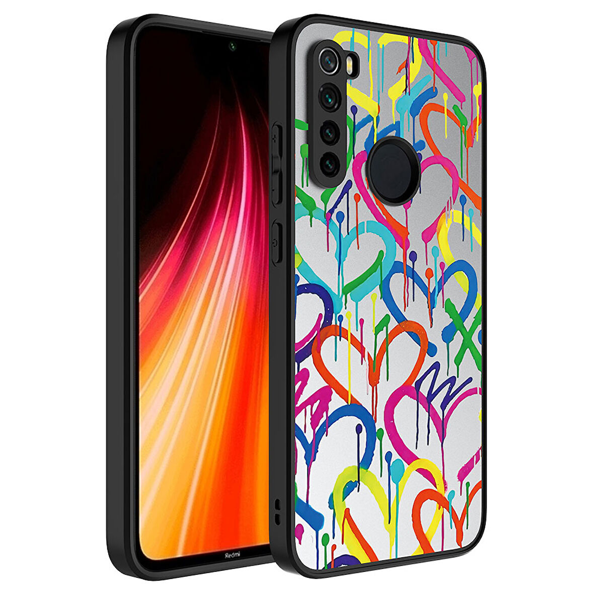 Xiaomi Redmi Note 8 Kılıf Aynalı Desenli Kamera Korumalı Parlak Mirror Kapak
