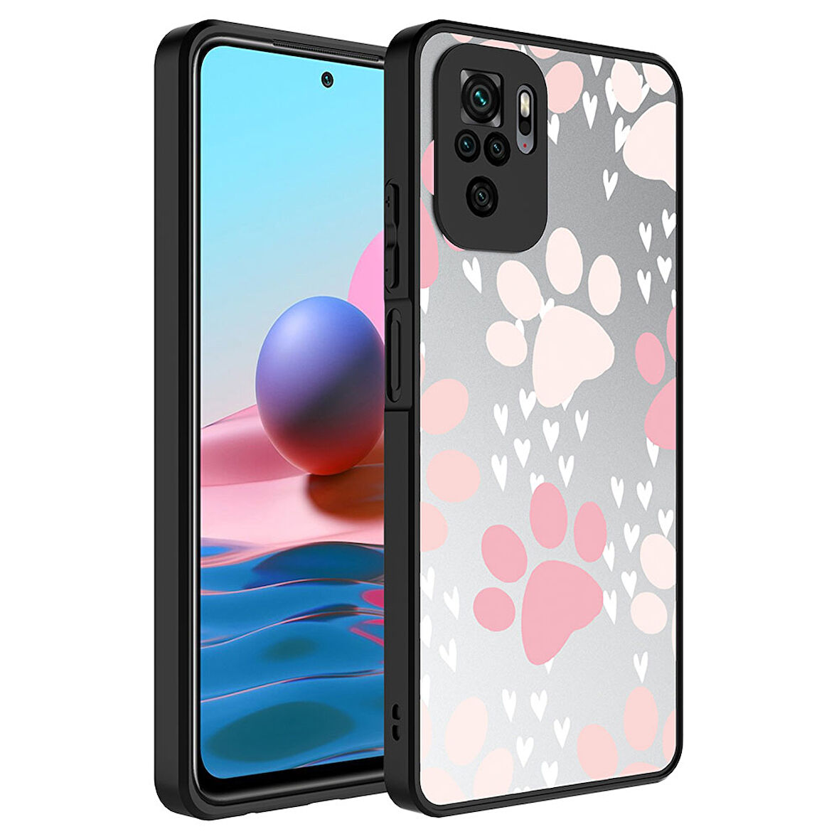 Xiaomi Redmi Note 10S Kılıf Aynalı Desenli Kamera Korumalı Parlak Mirror Kapak