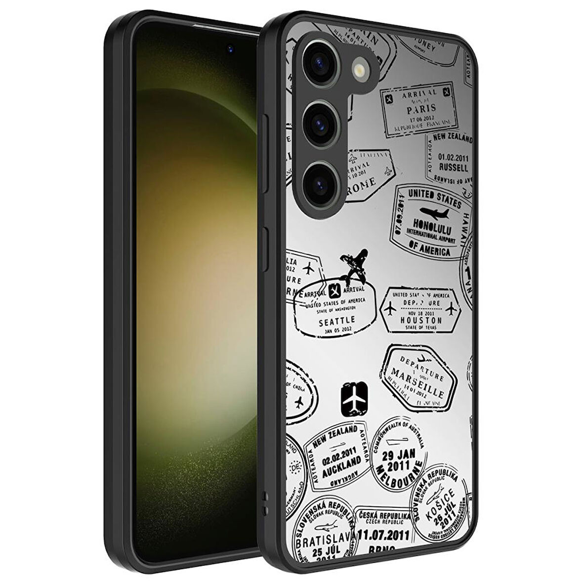 Samsung Galaxy S23 Kılıf Aynalı Desenli Kamera Korumalı Parlak Mirror Kapak
