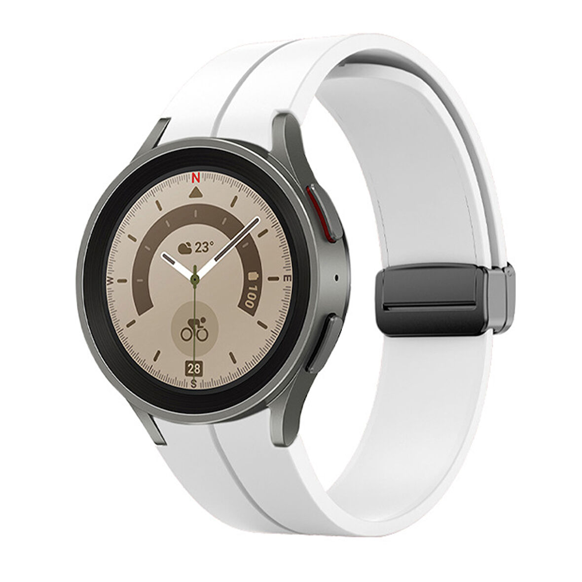 Samsung Galaxy Watch 4 5 6 7 FE 40 40 44 Classic 42 43 46 47 mm Kordon Magnetli Ayarlanır Silikon Kordon