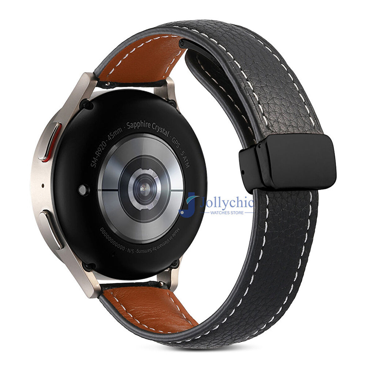 Samsung Galaxy Watch 4 5 6 7 FE 40 40 44 Classic 42 43 46 47 mm Kordon Magnetli PU Deri Kordon 20mm