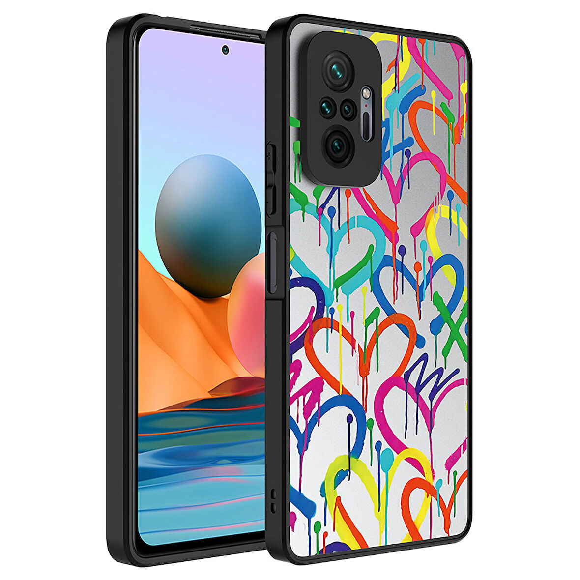 Xiaomi Redmi Note 10 Pro Kılıf Aynalı Desenli Kamera Korumalı Parlak Mirror Kapak