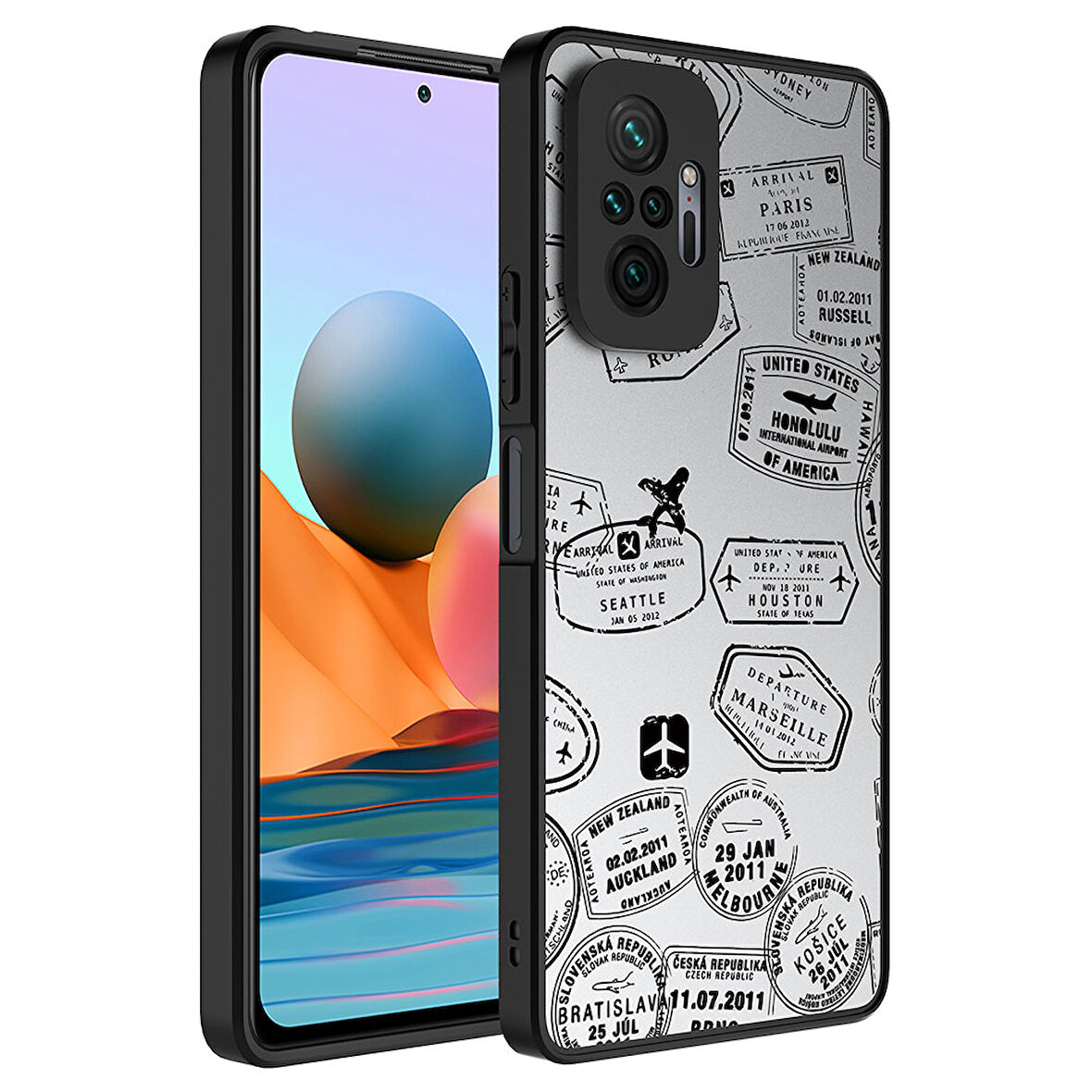 Xiaomi Redmi Note 10 Pro Kılıf Aynalı Desenli Kamera Korumalı Parlak Mirror Kapak