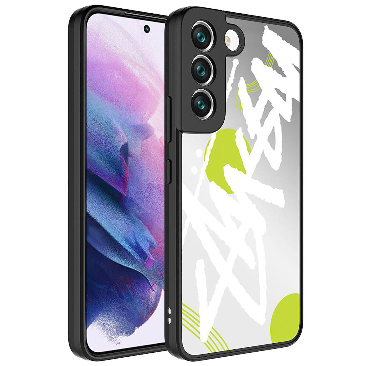Samsung Galaxy S21 FE Kılıf Aynalı Desenli Kamera Korumalı Parlak Mirror Kapak