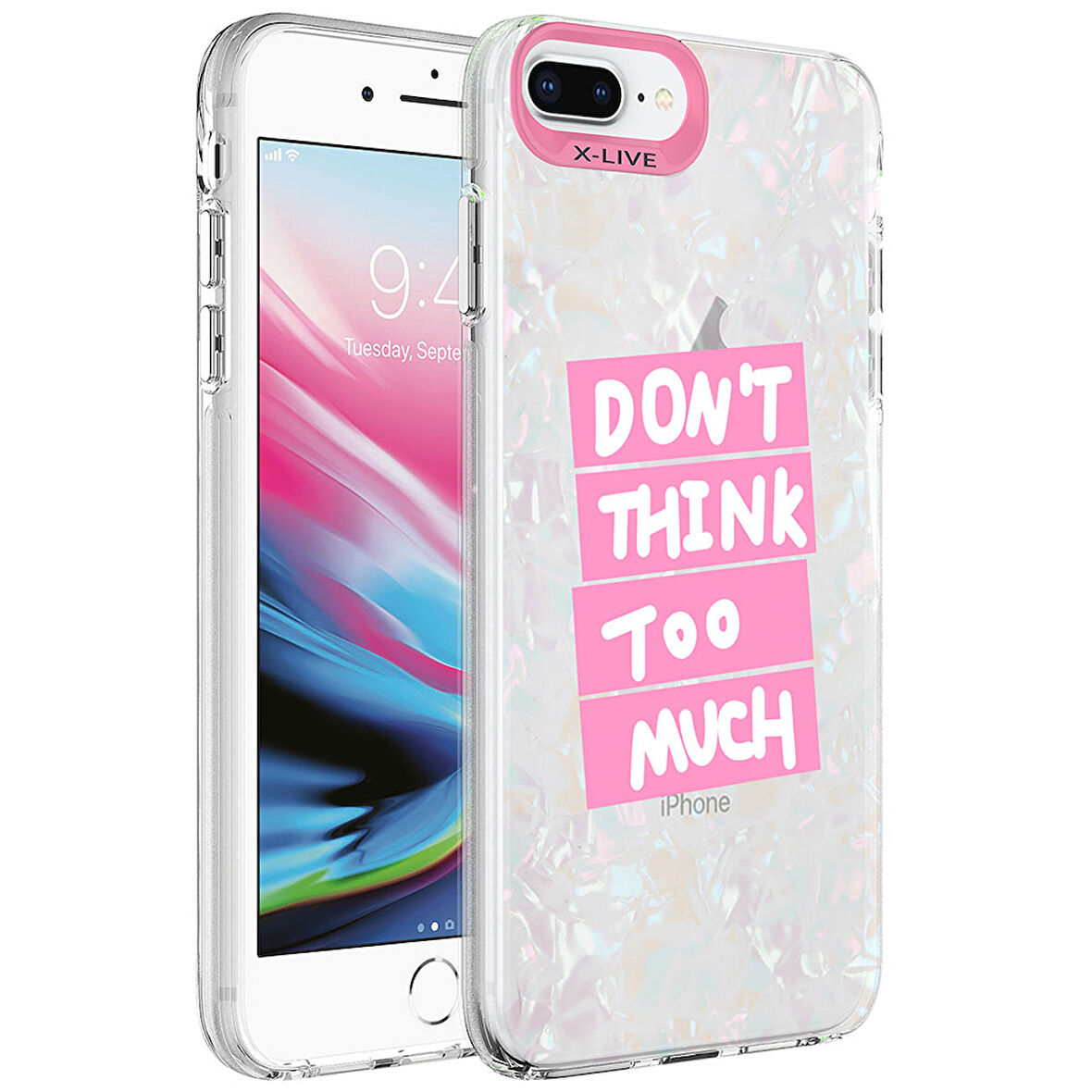 Apple iPhone 8 Plus Kılıf Mermer Desenli Marbello Kapak