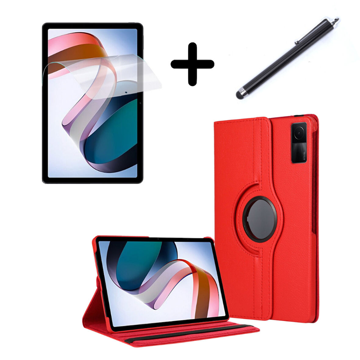 Xiaomi Redmi Pad SE 11inç Kılıf Dönen Tablet Kilifi Ekran Koruyucu+Kalem