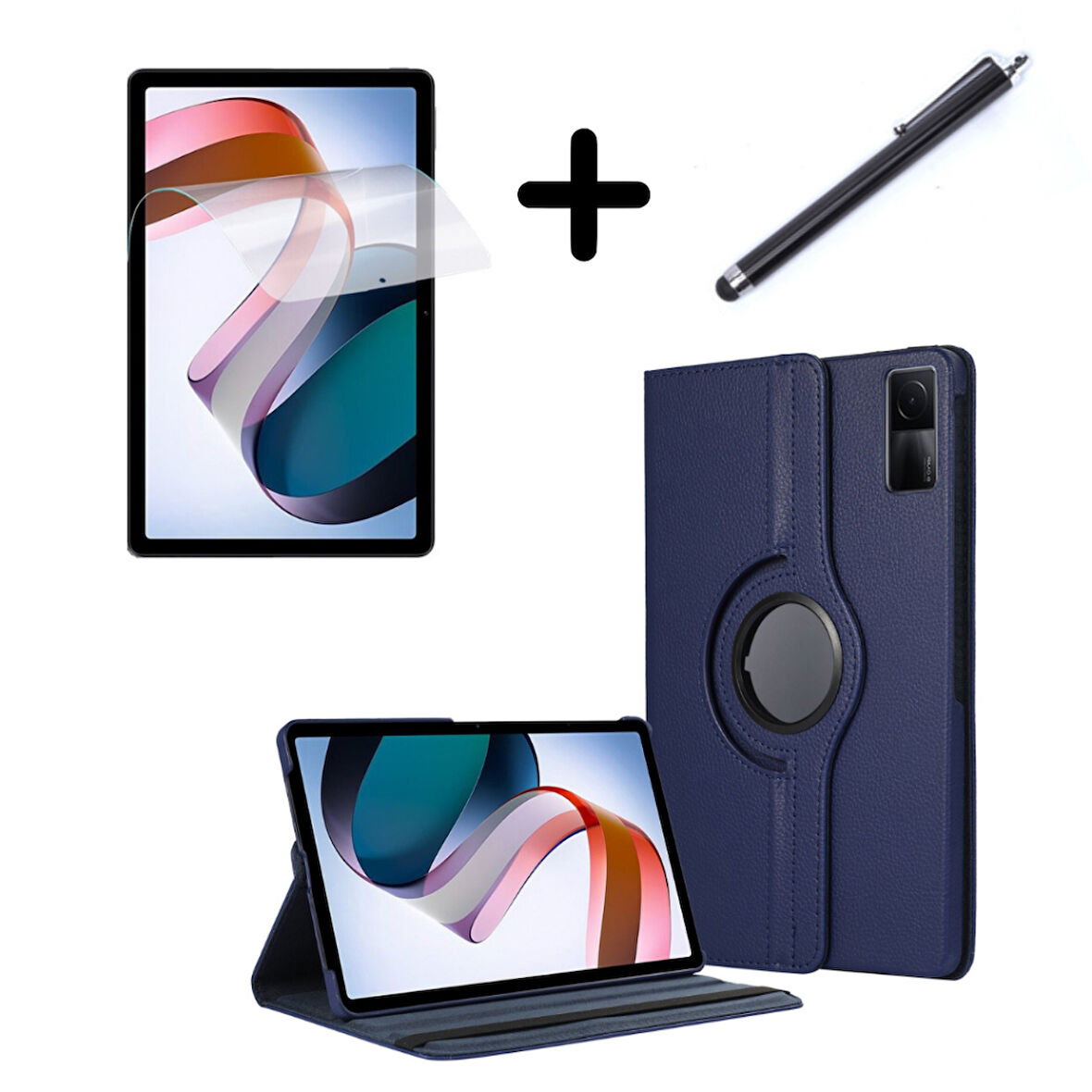 Xiaomi Redmi Pad SE 11inç Kılıf Dönen Tablet Kilifi Ekran Koruyucu+Kalem