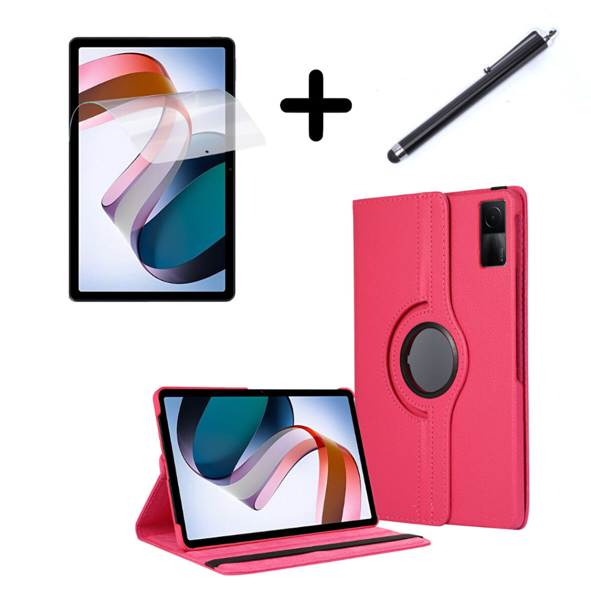 Xiaomi Redmi Pad SE 11inç Kılıf Dönen Tablet Kilifi Ekran Koruyucu+Kalem
