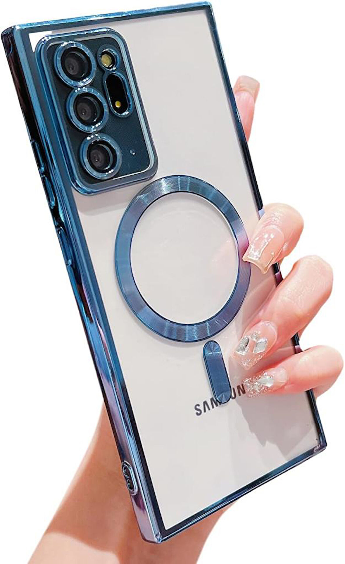 Samsung Galaxy Note 20 Ultra Kılıf Magsafe Kamera Lensli Korumalı Şeffaf Silikon Kapak