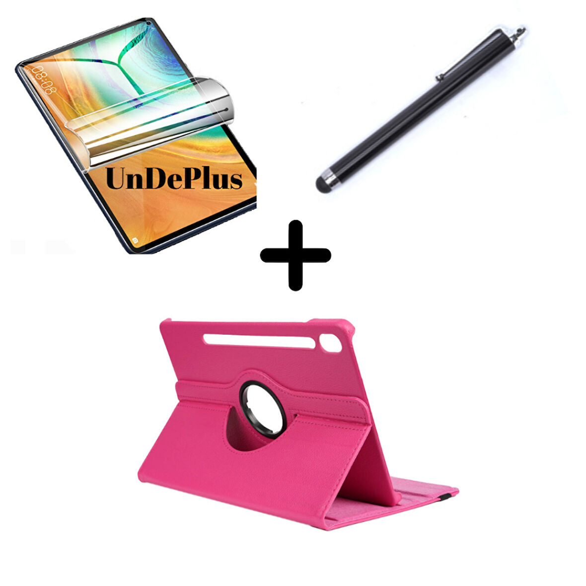 Samsung Galaxy Tab S9 FE Plus/S10 Plus/S9 Plus Kılıf Dönen Tablet Kilifi Ekran Koruyucu+Kalem