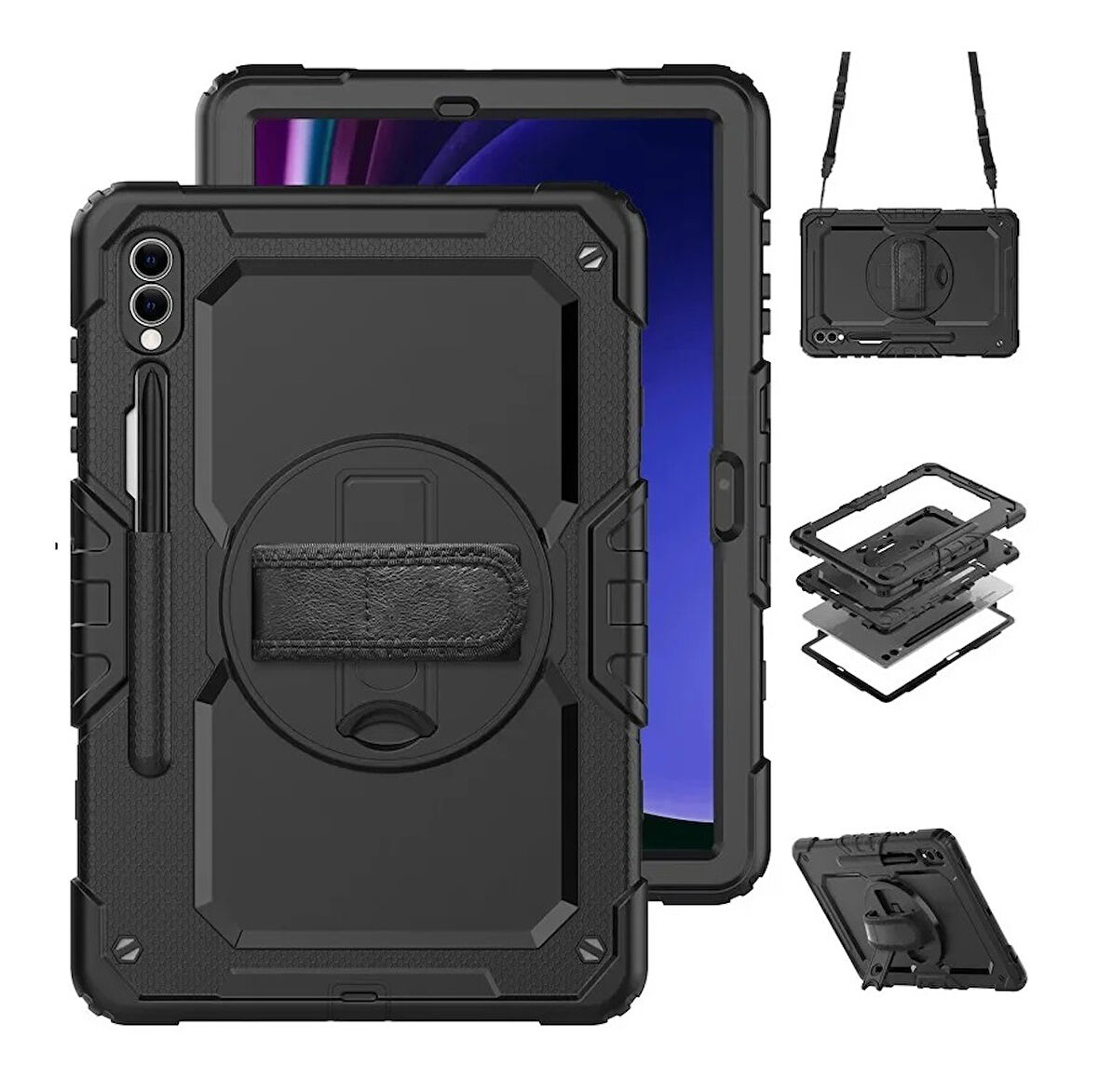 Samsung Galaxy Tab S8 Ultra/S9 Ultra/S10 Ultra Kılıf Defender Askılı Pars Case Fuji X900 X910 X920