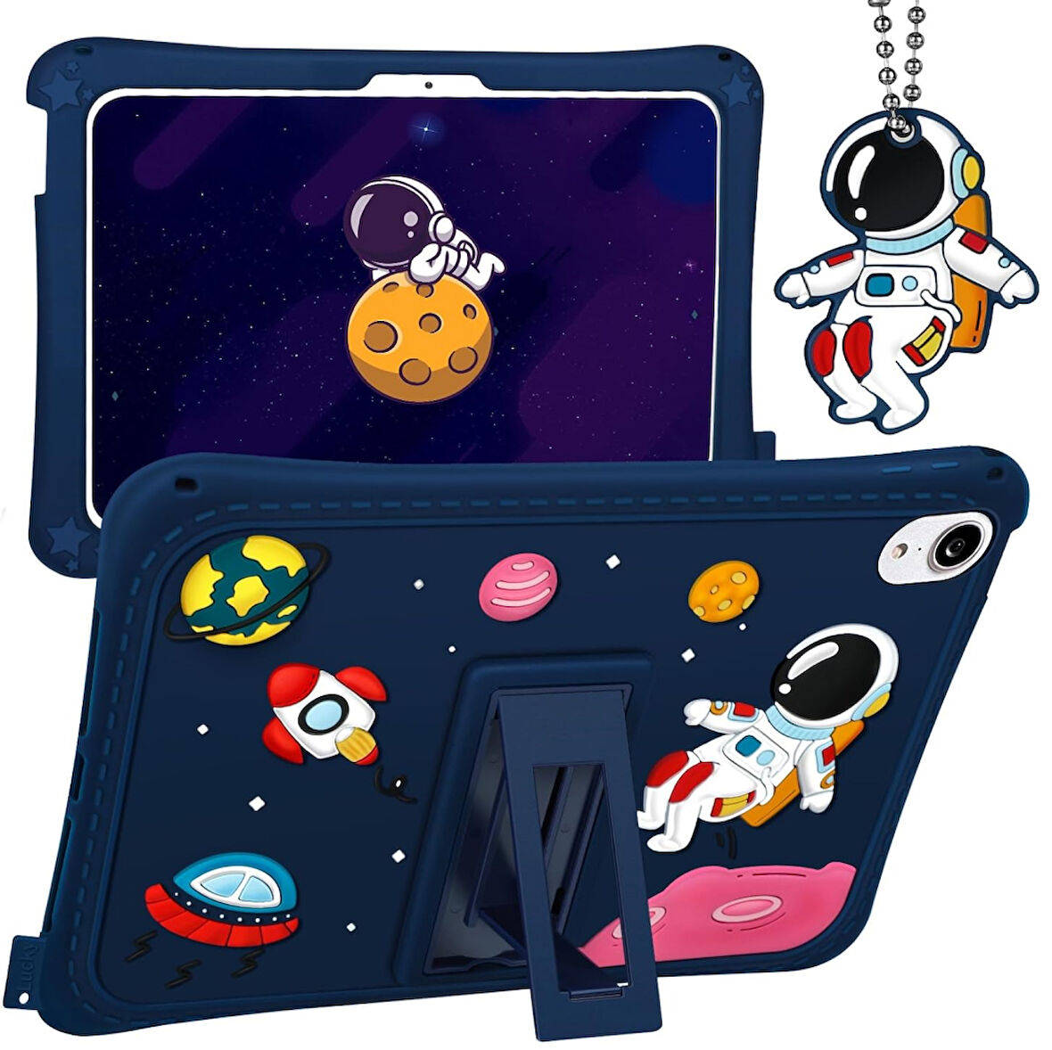 Apple iPad 11.Nesil A16 11inç/10.Nesil 10.9inç Kılıf Çocuklara Özel Karakter Baskılı Standlı Sevimli ASTRONOT
