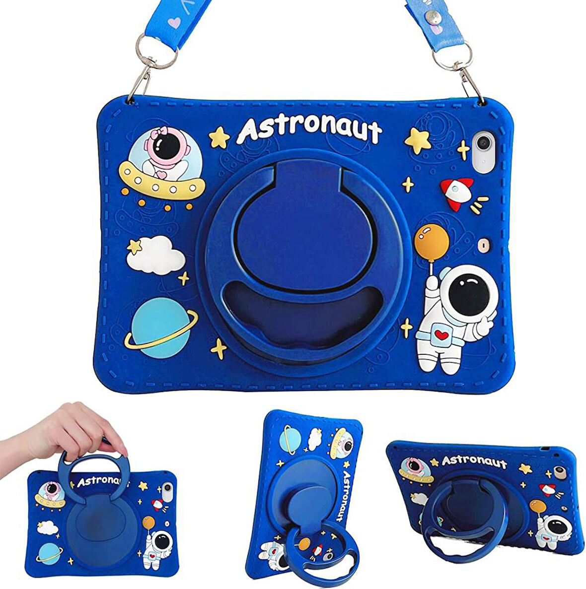 Samsung Galaxy Tab A9 Plus X210 X213 X215 X217 Kılıf Cute Dolls Standlı Eğlenceli 3D Karekterli Çocuk Kılıfı